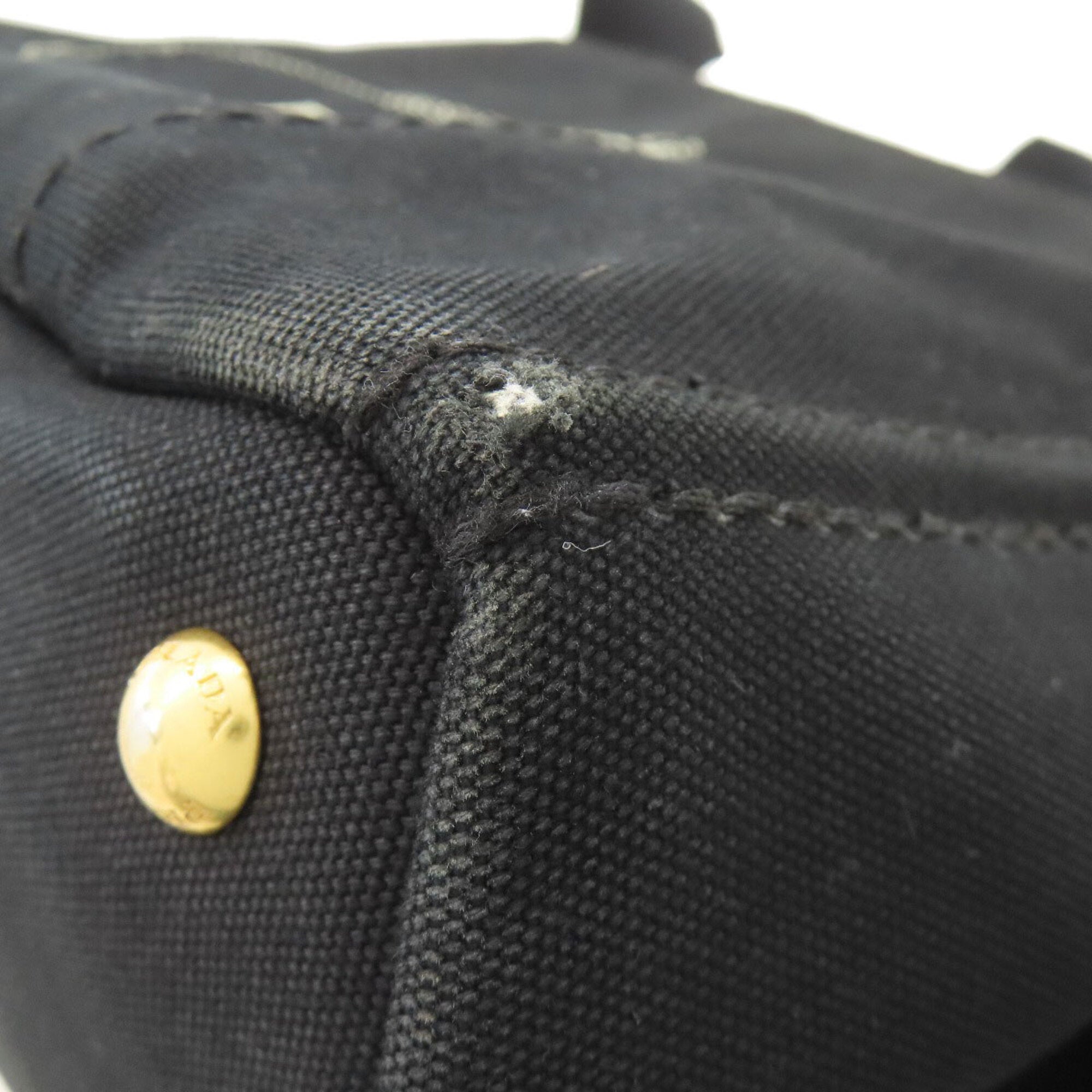 Prada Canapa Black Canvas Handbag (Pre-Owned)