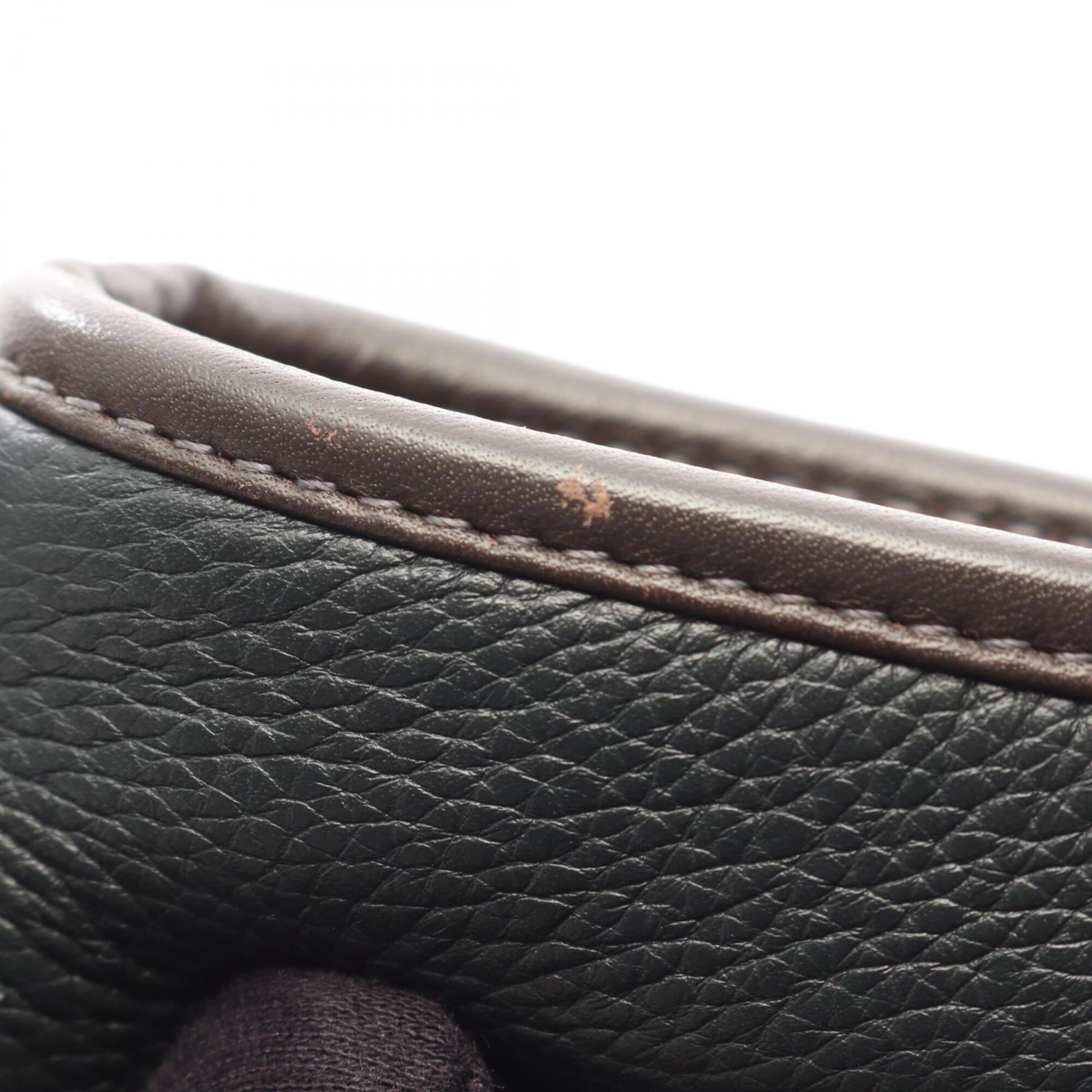 Loewe Brown Green Leather Handbag Shoulder Bag (Pre-Owned)