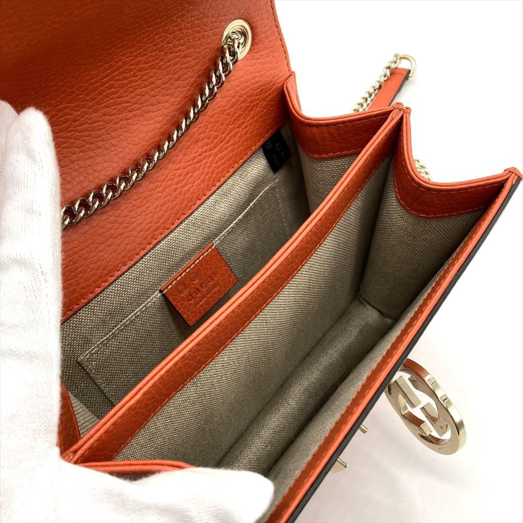 Gucci Orange Leather Shoulder Bag (Pre-Owned)