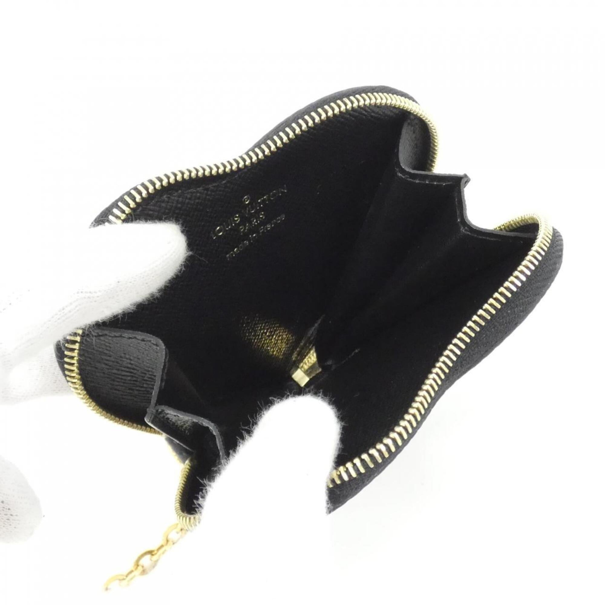 Louis Vuitton Black Leather Coin Purse/Coin Case (Pre-Owned)