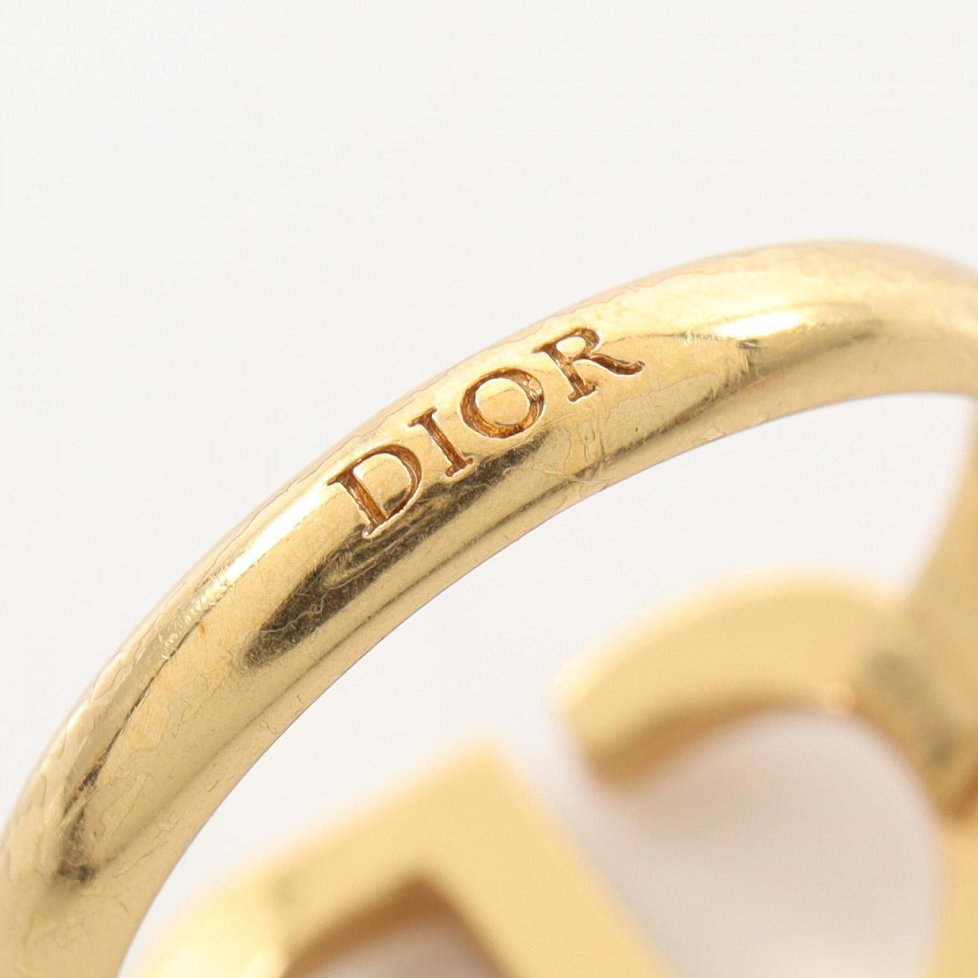 Christian Dior Gold Gold Plating Band Ring (Pre-Owned)
