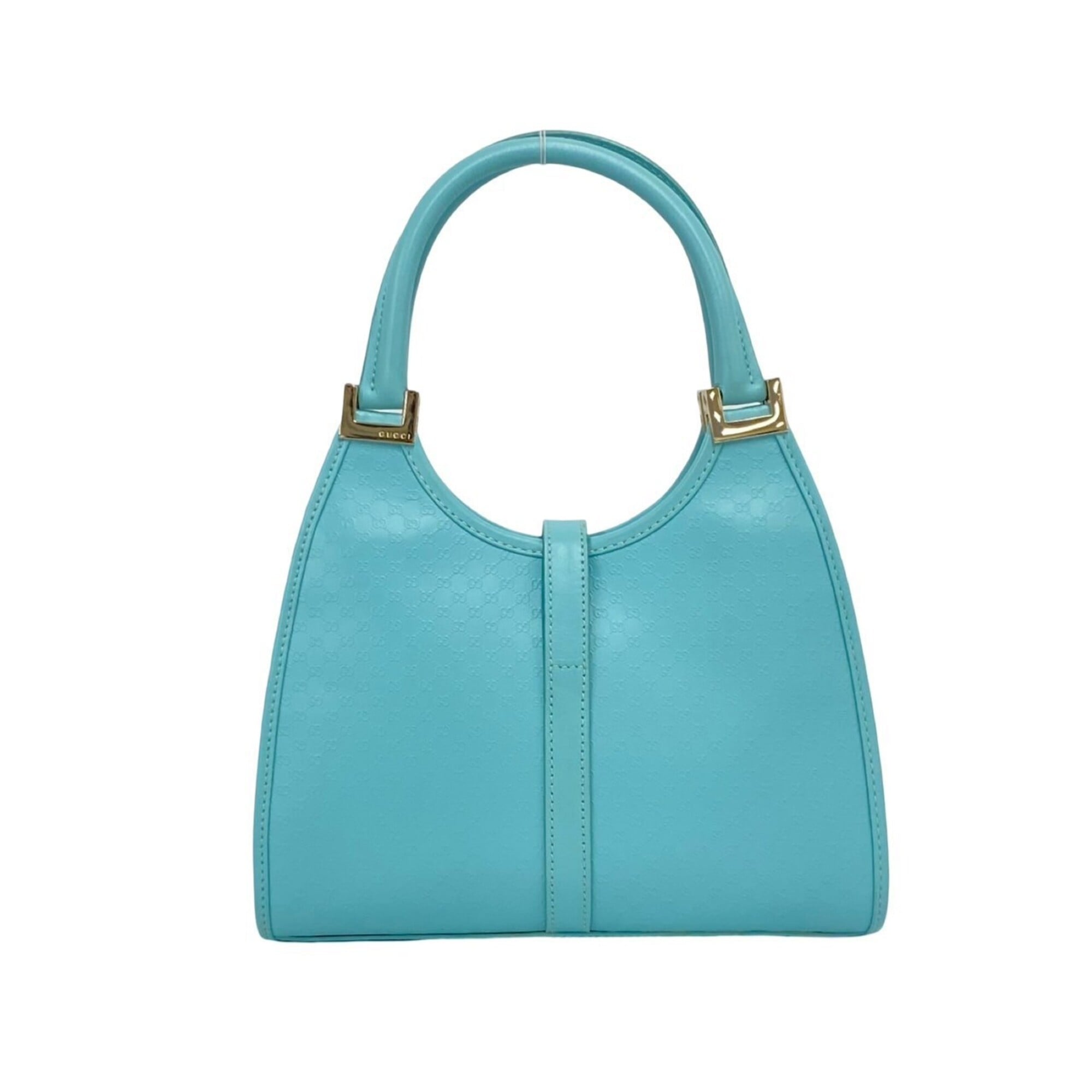 Gucci Blue Leather Handbag Tote Bag (Pre-Owned)
