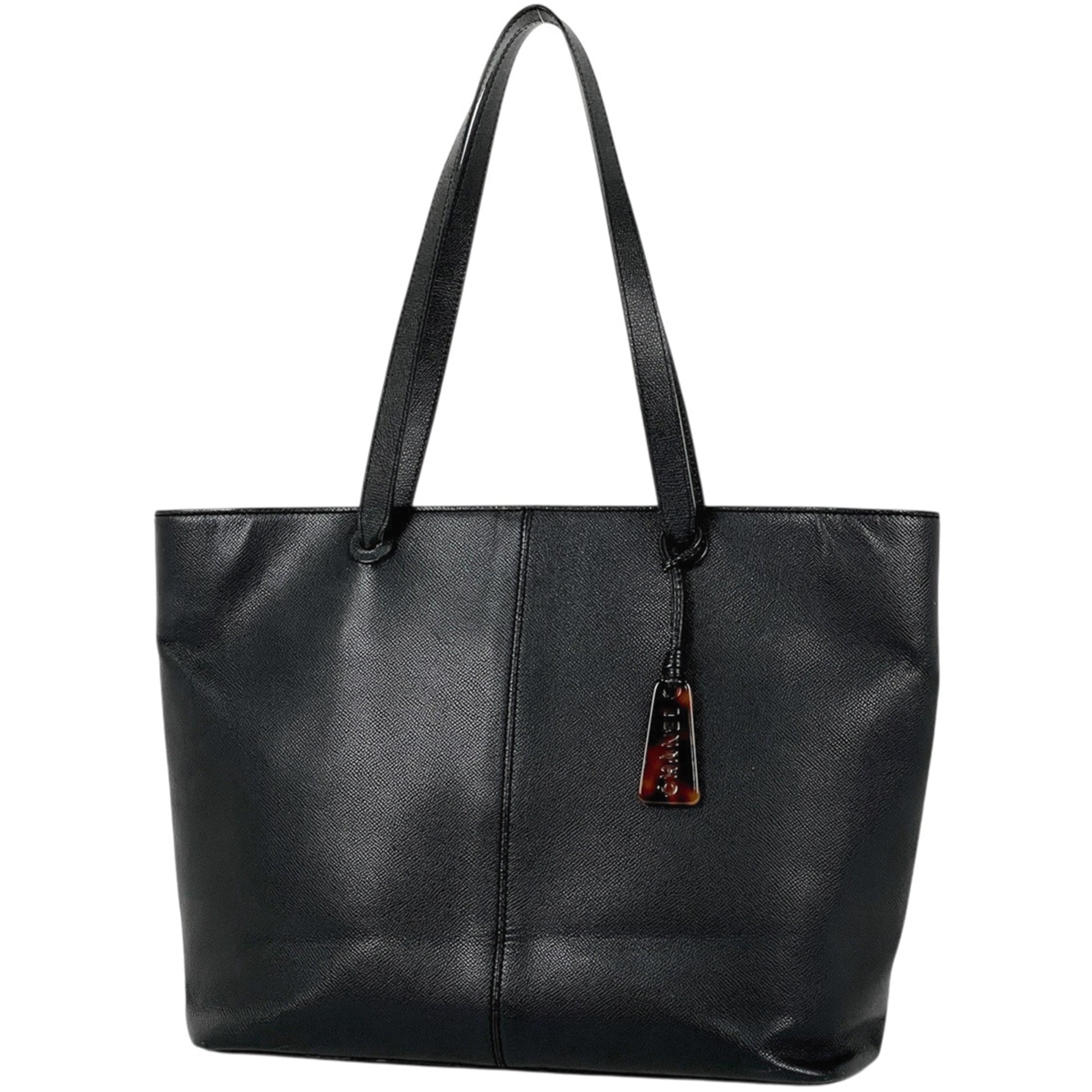 Chanel Black Leather Tote Bag (Pre-Owned)