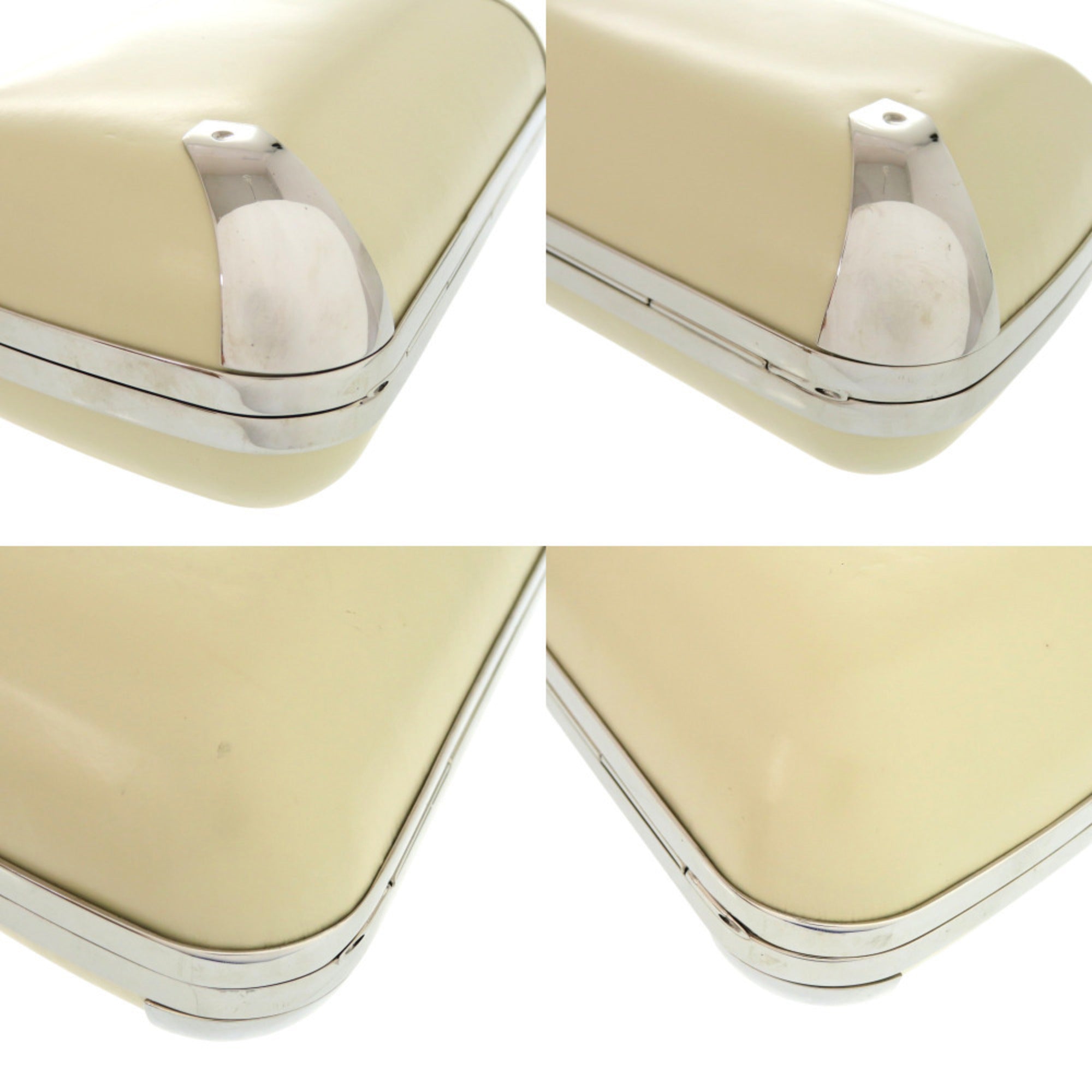 Balenciaga Ivory White Leather Metal Shoulder Bag (Pre-Owned)