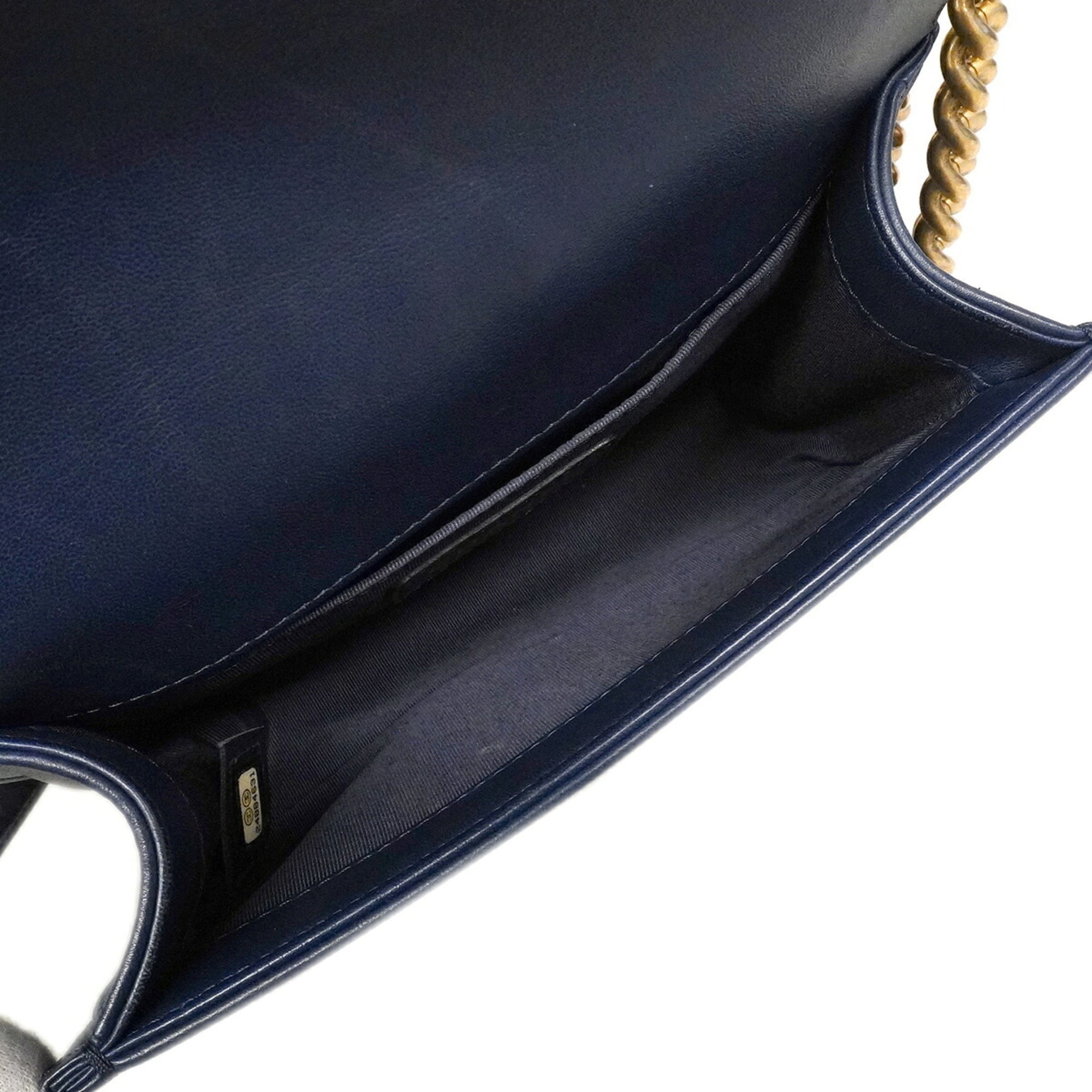 Chanel Navy Leather Shoulder Bag (Pre-Owned)