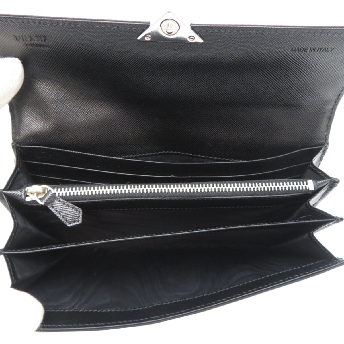 Prada Black Nylon Long Wallet (Bi-Fold) (Pre-Owned)
