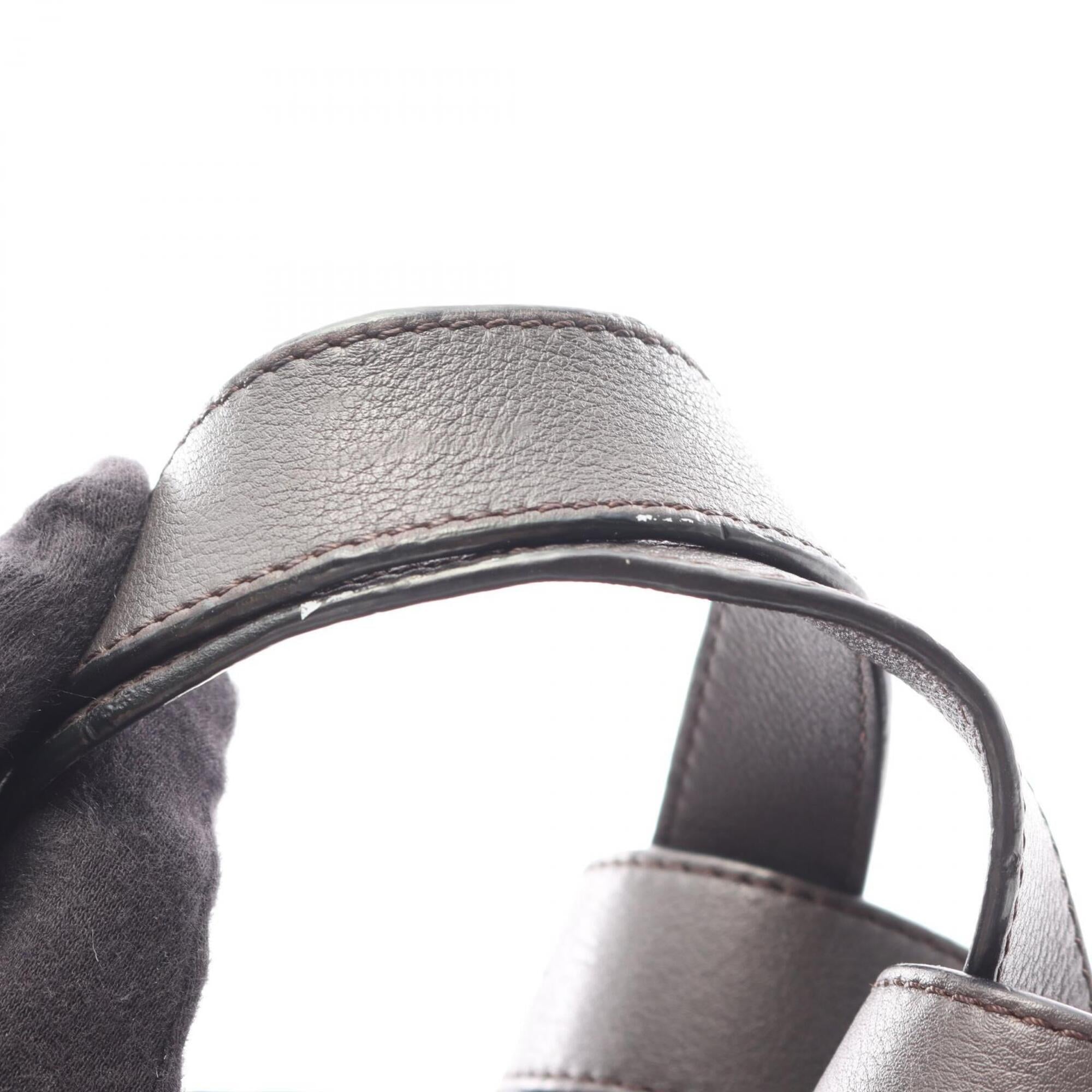 Loewe Beige Brown Gray Leather Handbag (Pre-Owned)