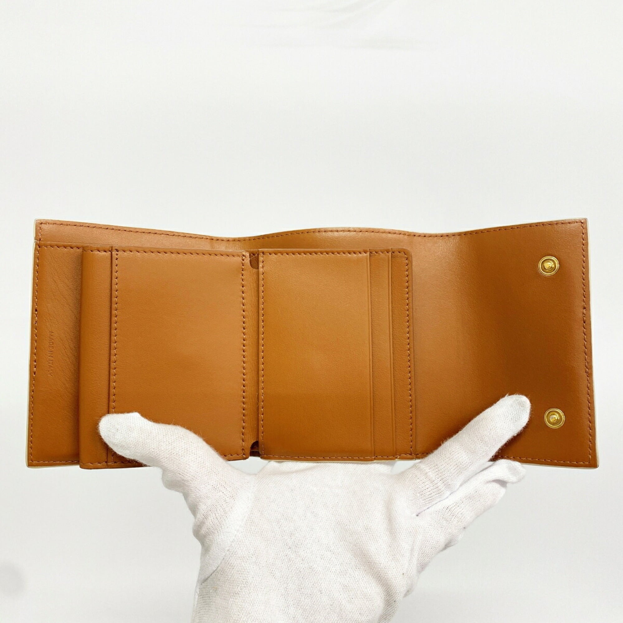 Celine Brown Ivory Pvc Wallet (Tri-Fold) (Pre-Owned)