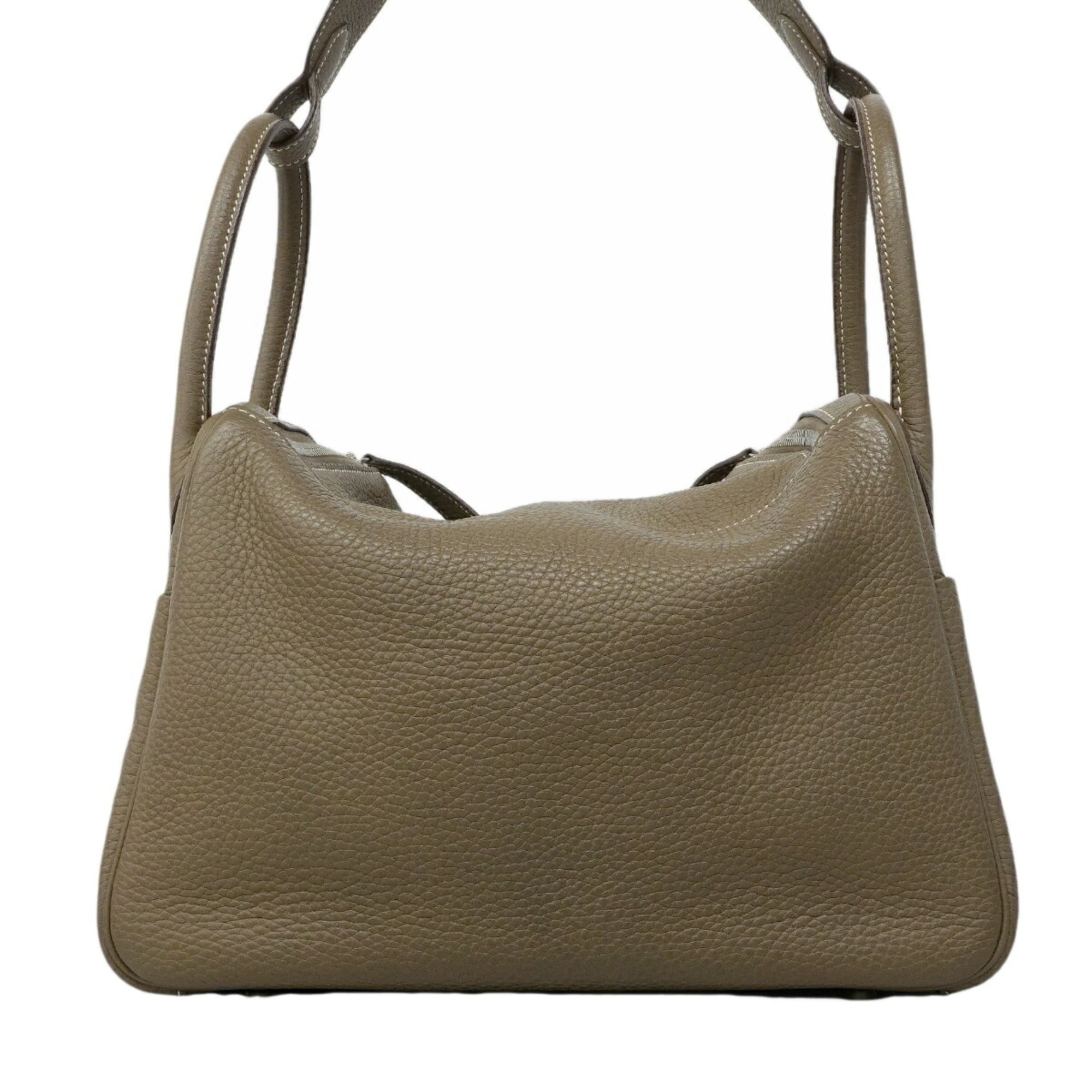 Hermes Etoupe Gray Taurillon Clemence Leather Handbag (Pre-Owned)