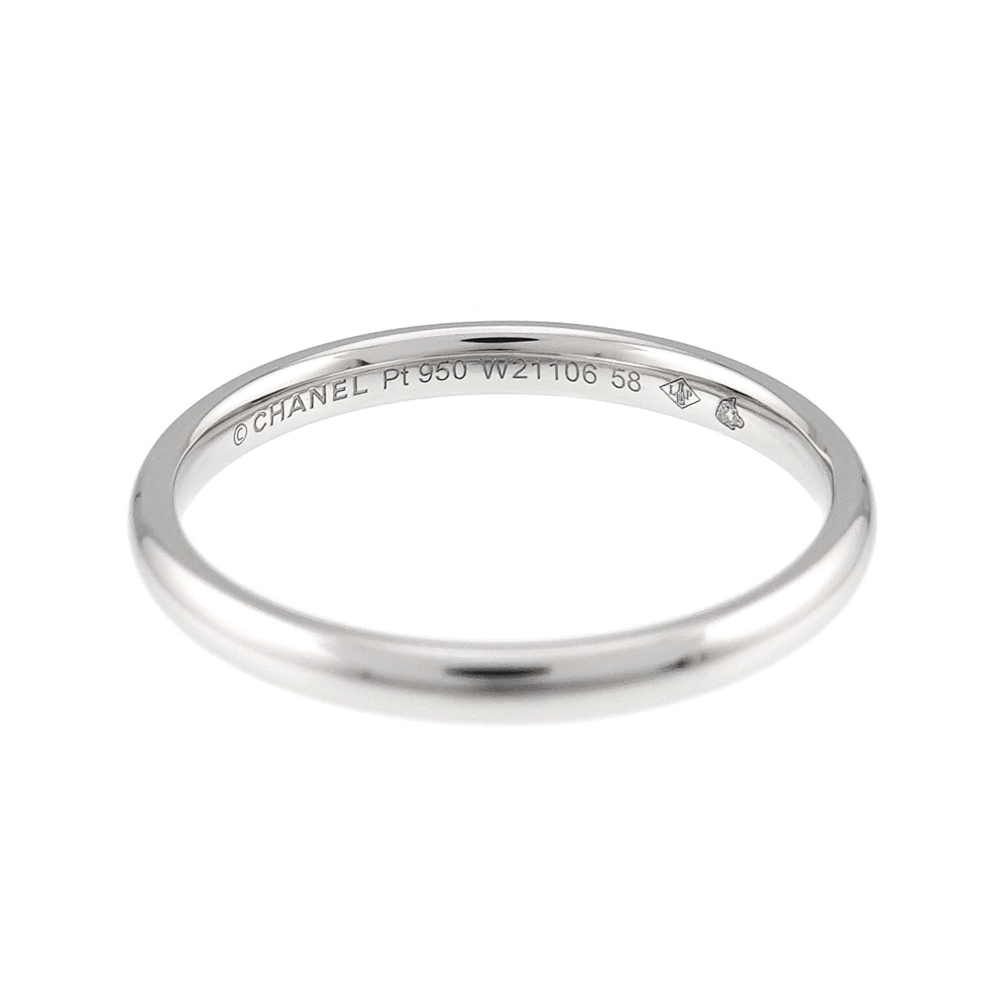 Chanel Platinum 950 Band Ring (Pre-Owned)