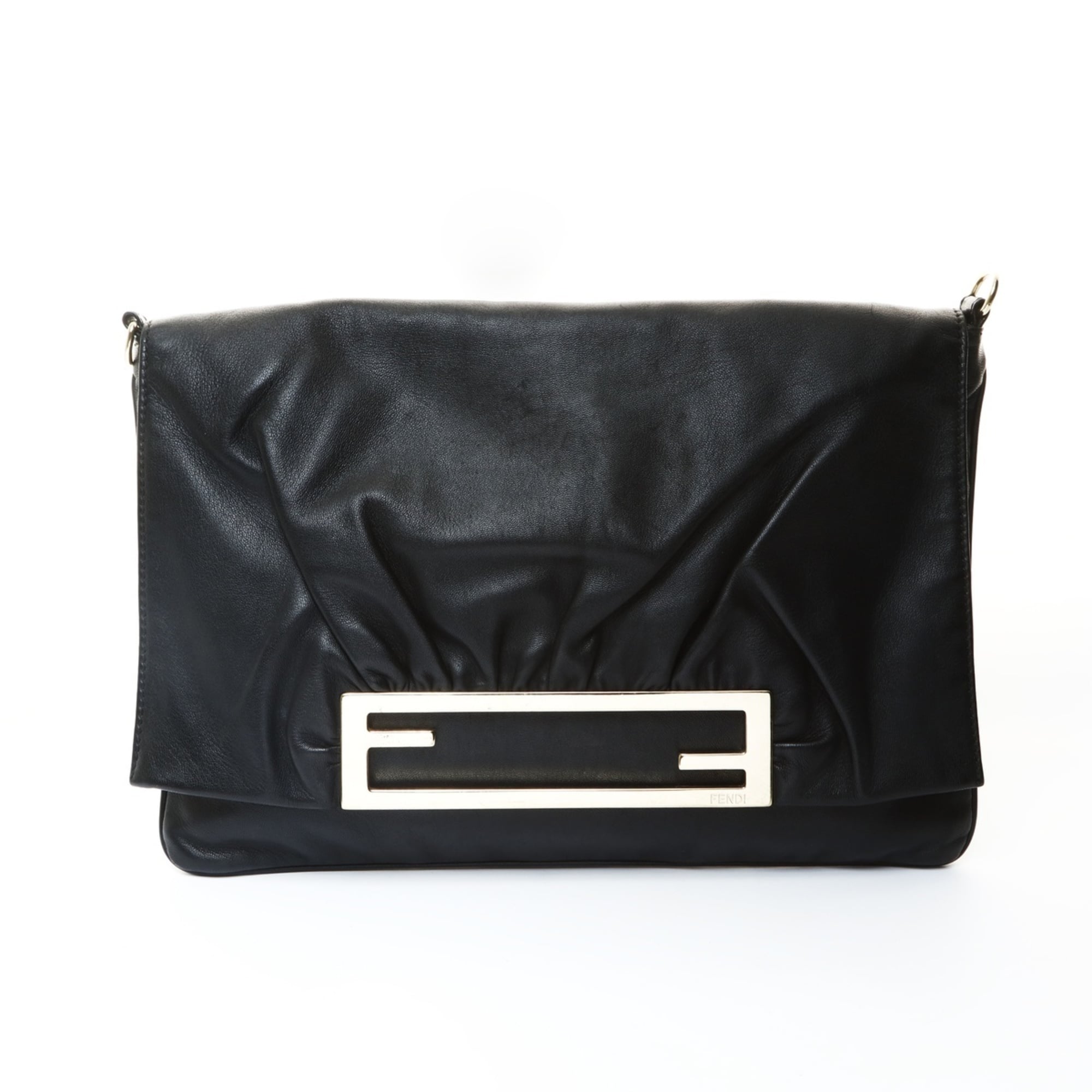 Fendi Black Leather Shoulder Bag (Pre-Owned)