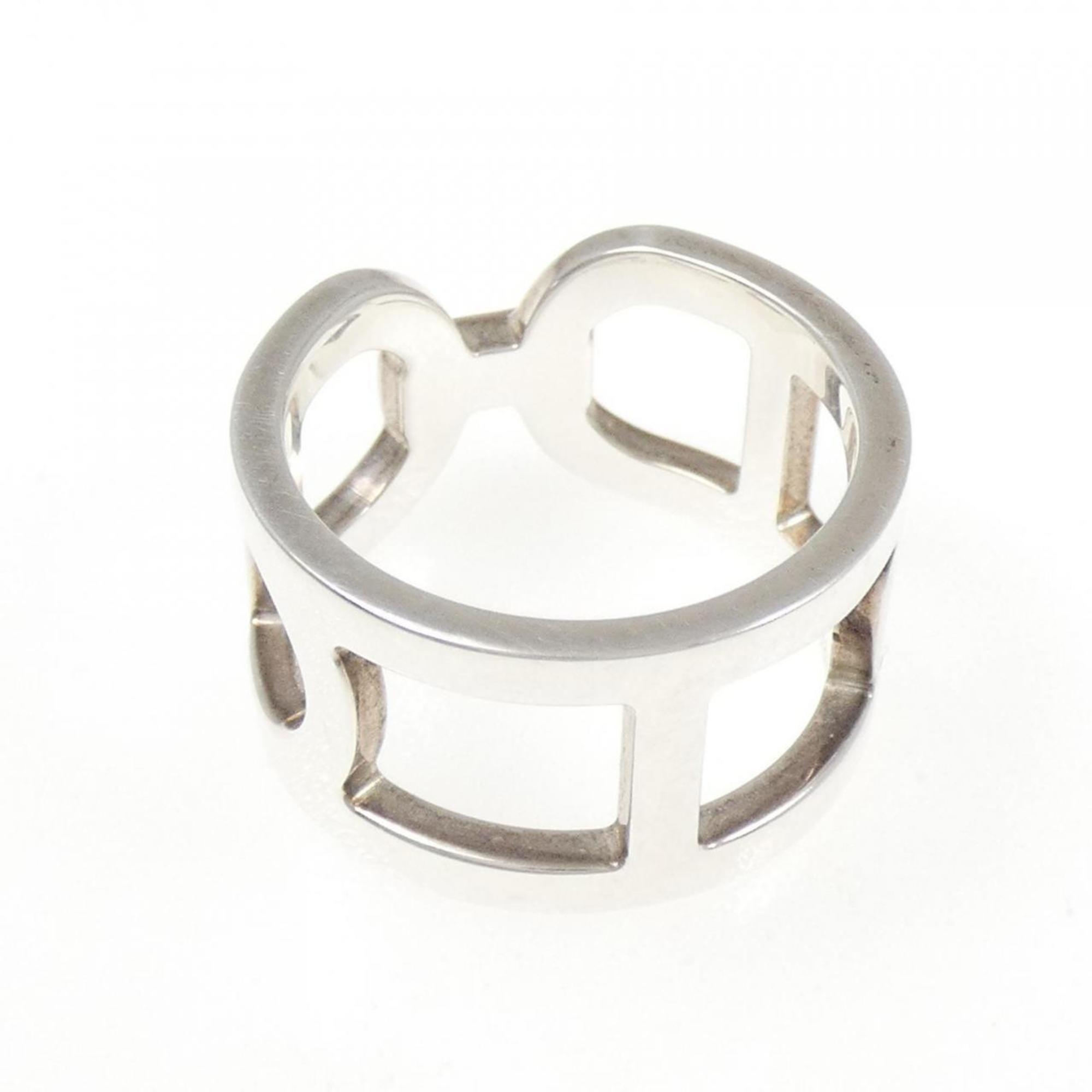 Hermes Silver Silver 925 Band Ring (Pre-Owned)