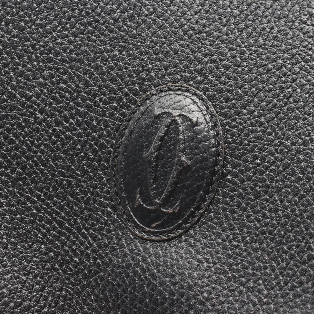 Cartier Black Leather Handbag Shoulder Bag (Pre-Owned)