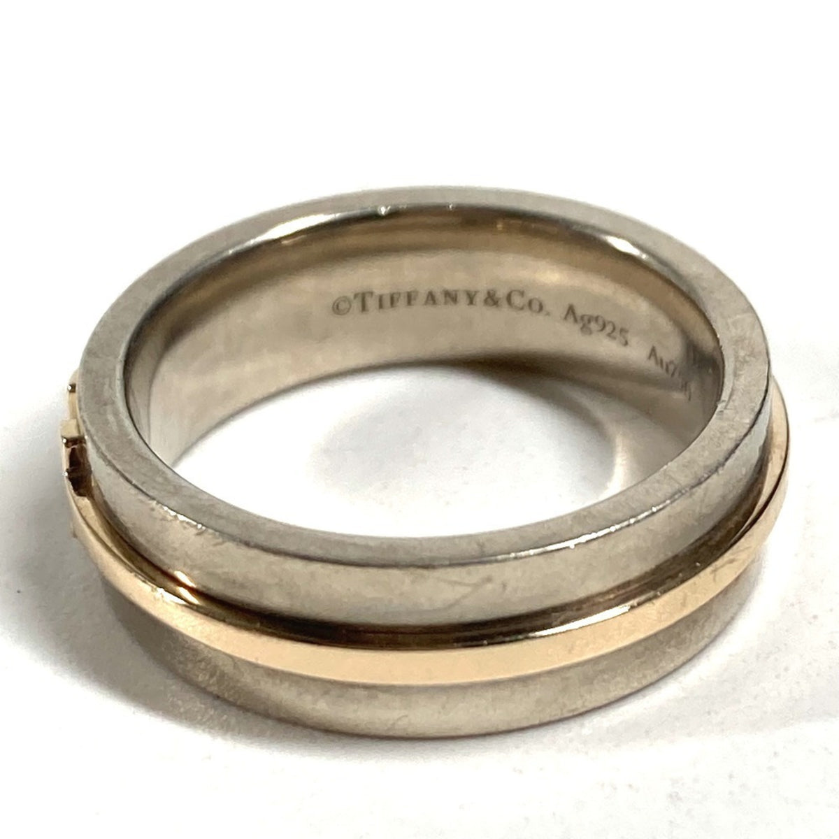 Tiffany Gold (18K) Silver 925 Band Ring (Pre-Owned)
