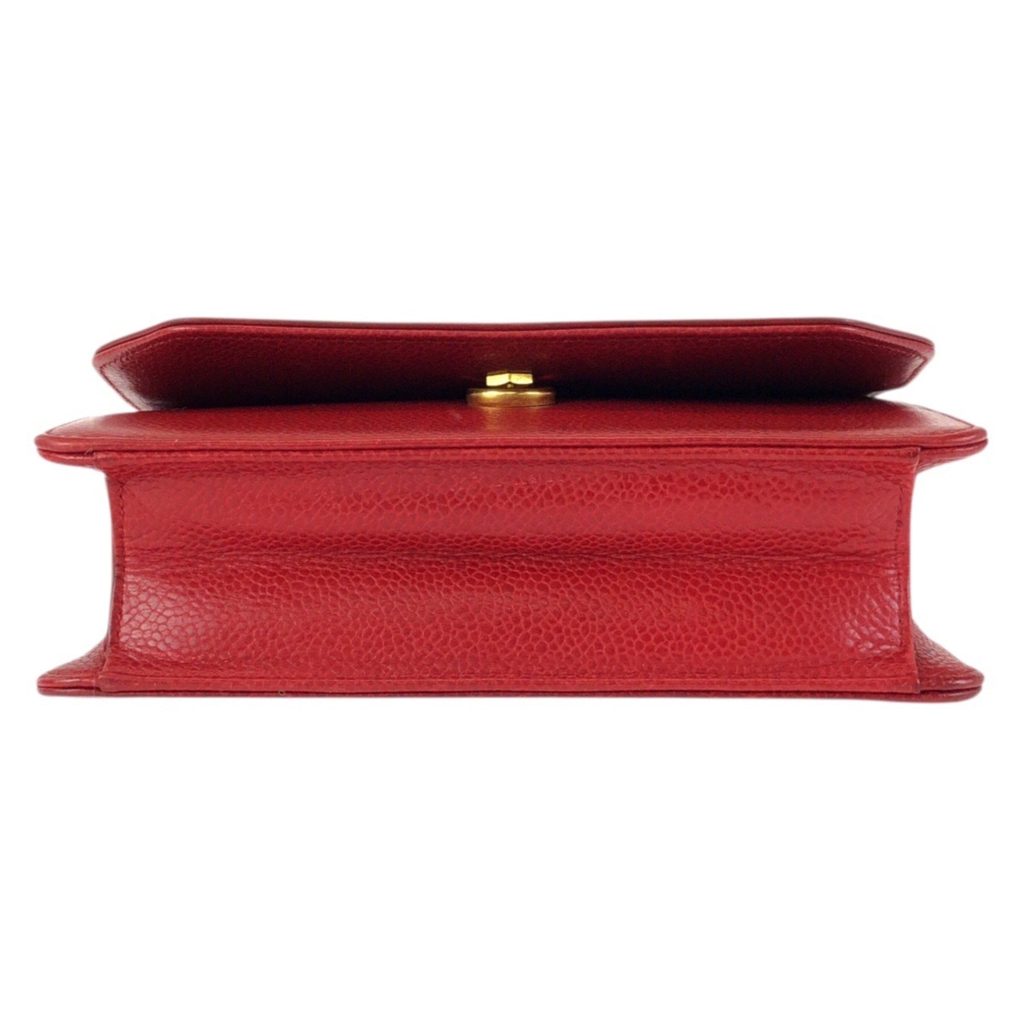 Christian Dior Red Color Leather Pochette Shoulder Bag (Pre-Owned)