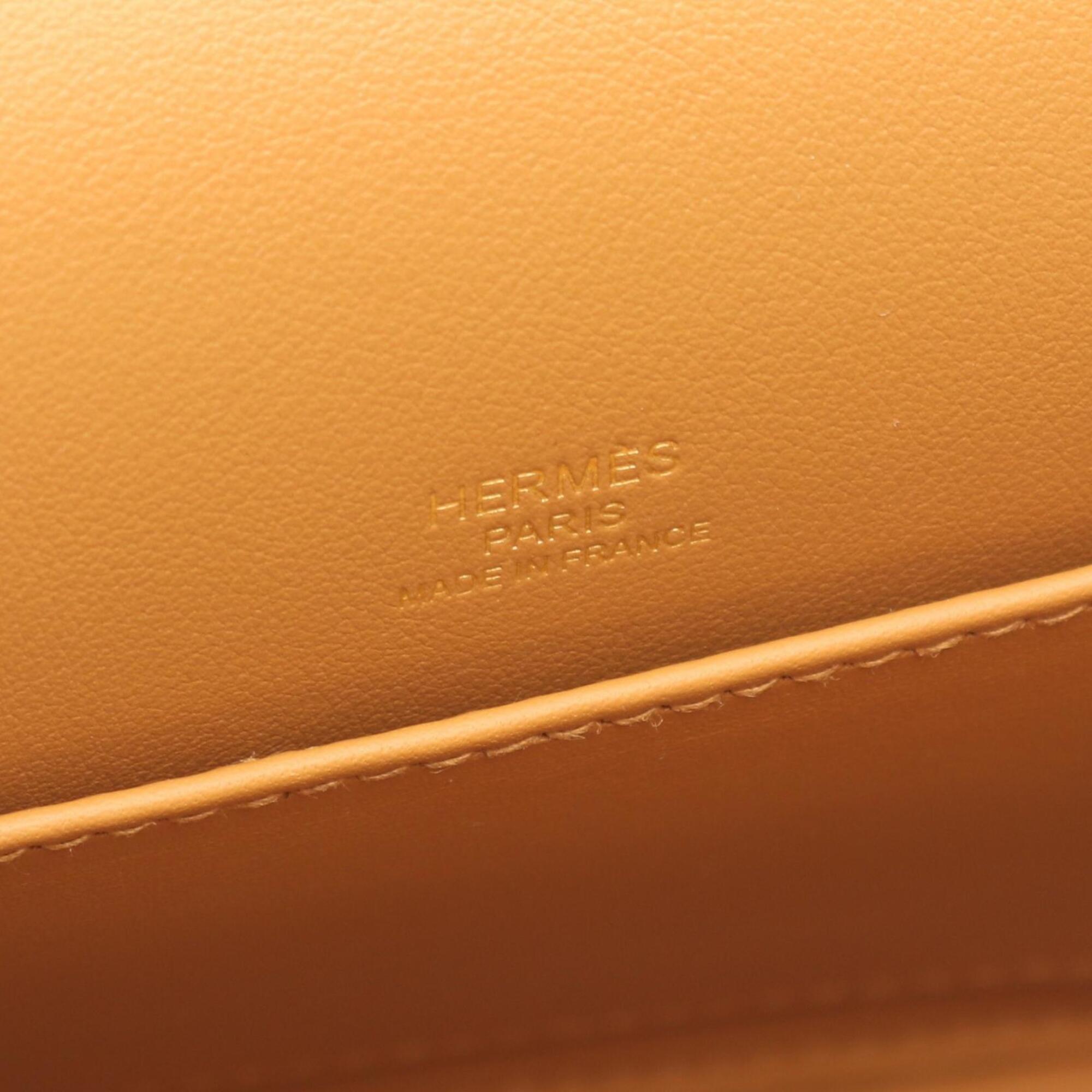 Hermes Brown Chevre Leather Leather Handbag Shoulder Bag (Pre-Owned)