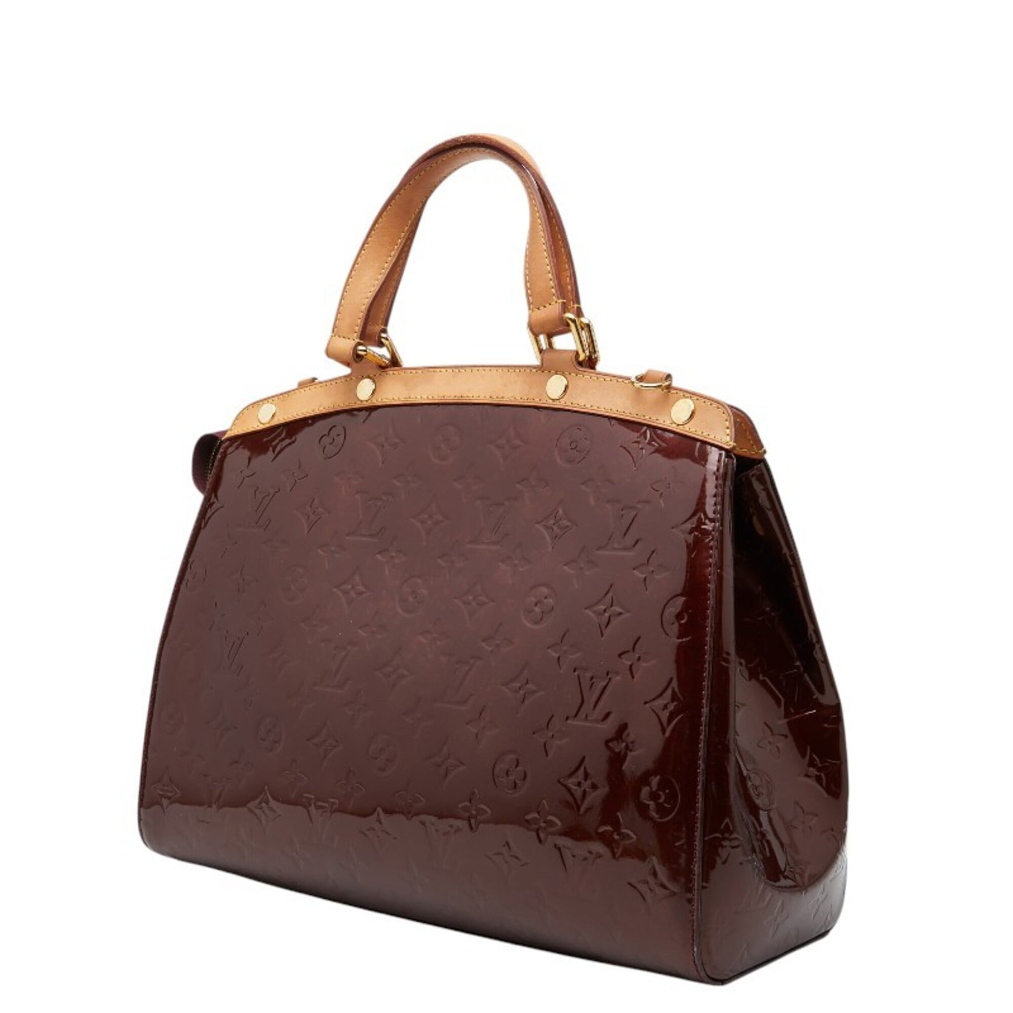 Louis Vuitton Red Color Rouge Fauviste Wine Patent Leather Handbag (Pre-Owned)