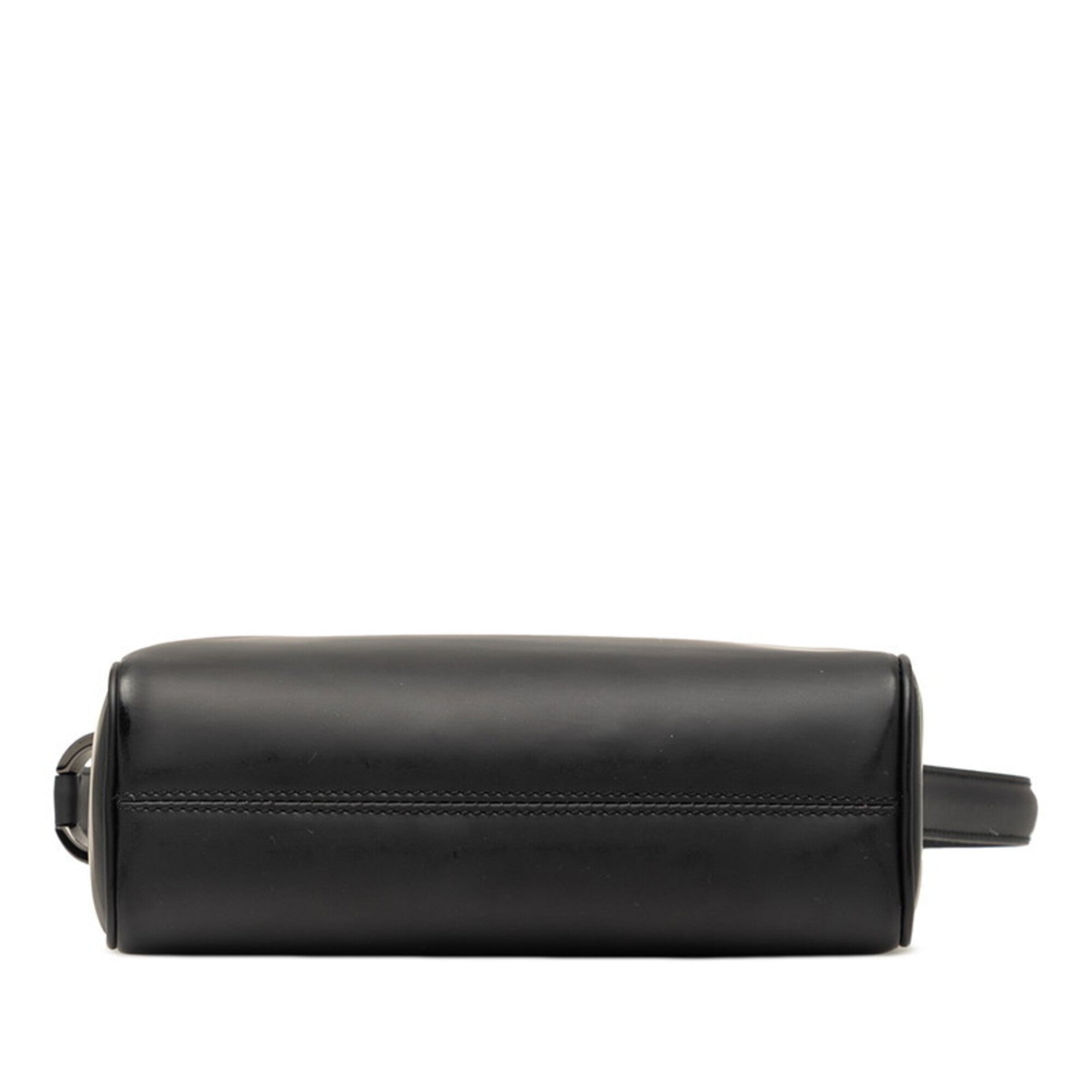 Salvatore Ferragamo Black Patent Leather Pouch Shoulder Bag (Pre-Owned)