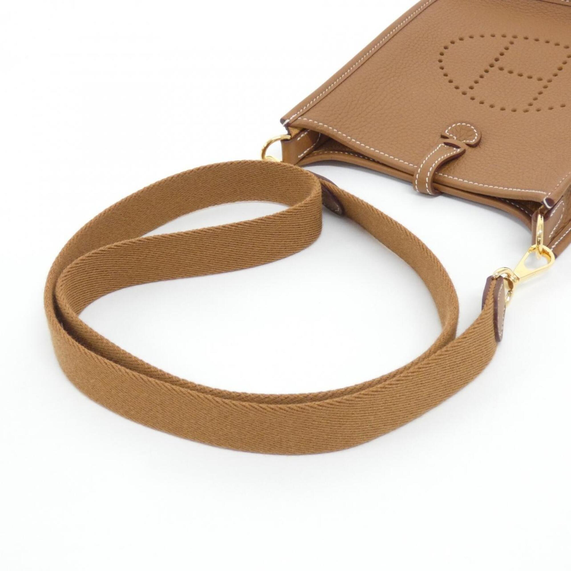 Hermes Brown Gold Brown Taurillon Clemence Leather Shoulder Bag (Pre-Owned)