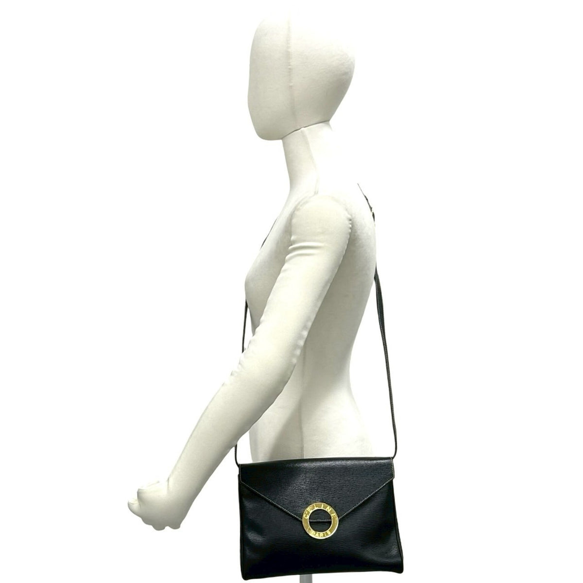 Celine Black Leather Pochette Shoulder Bag (Pre-Owned)