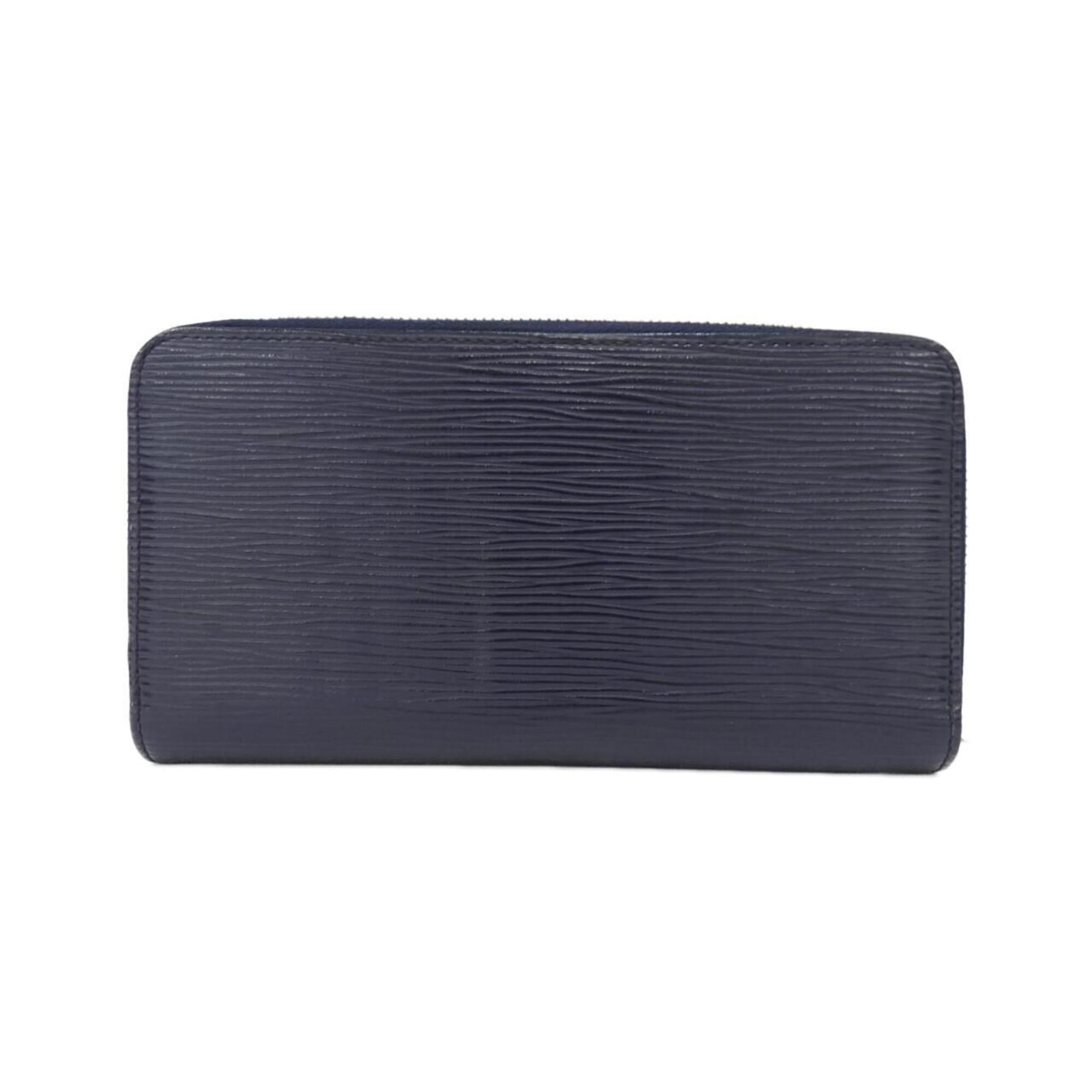 Louis Vuitton Navy Leather Long Wallet (Bi-Fold) (Pre-Owned)