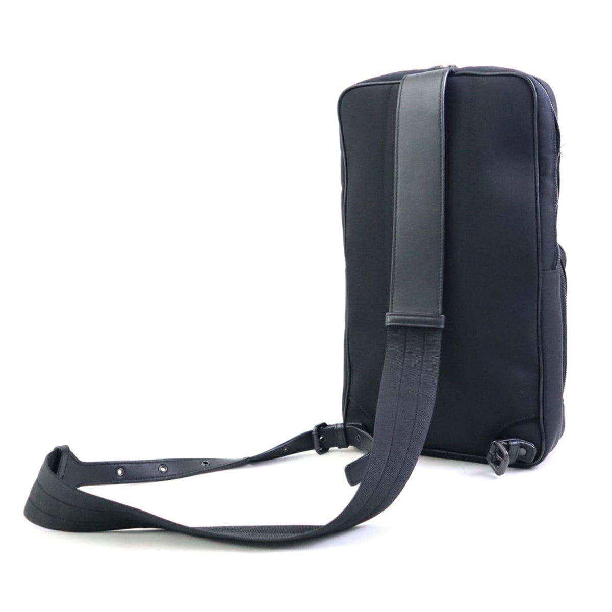 Bottega Veneta Black Nylon Canvas Leather Sling Bag (Pre-Owned)