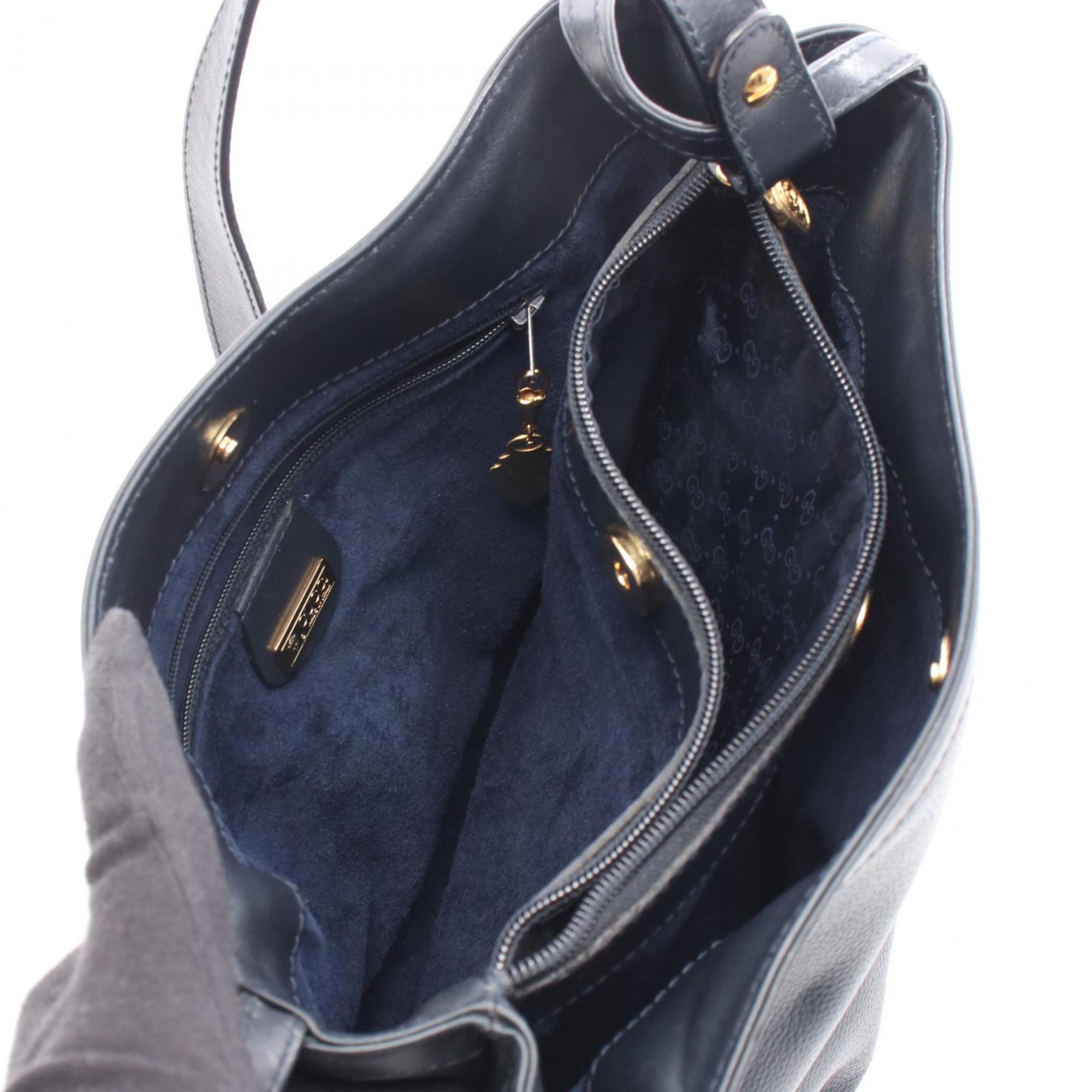 Gucci Navy Leather Shoulder Bag (Pre-Owned)