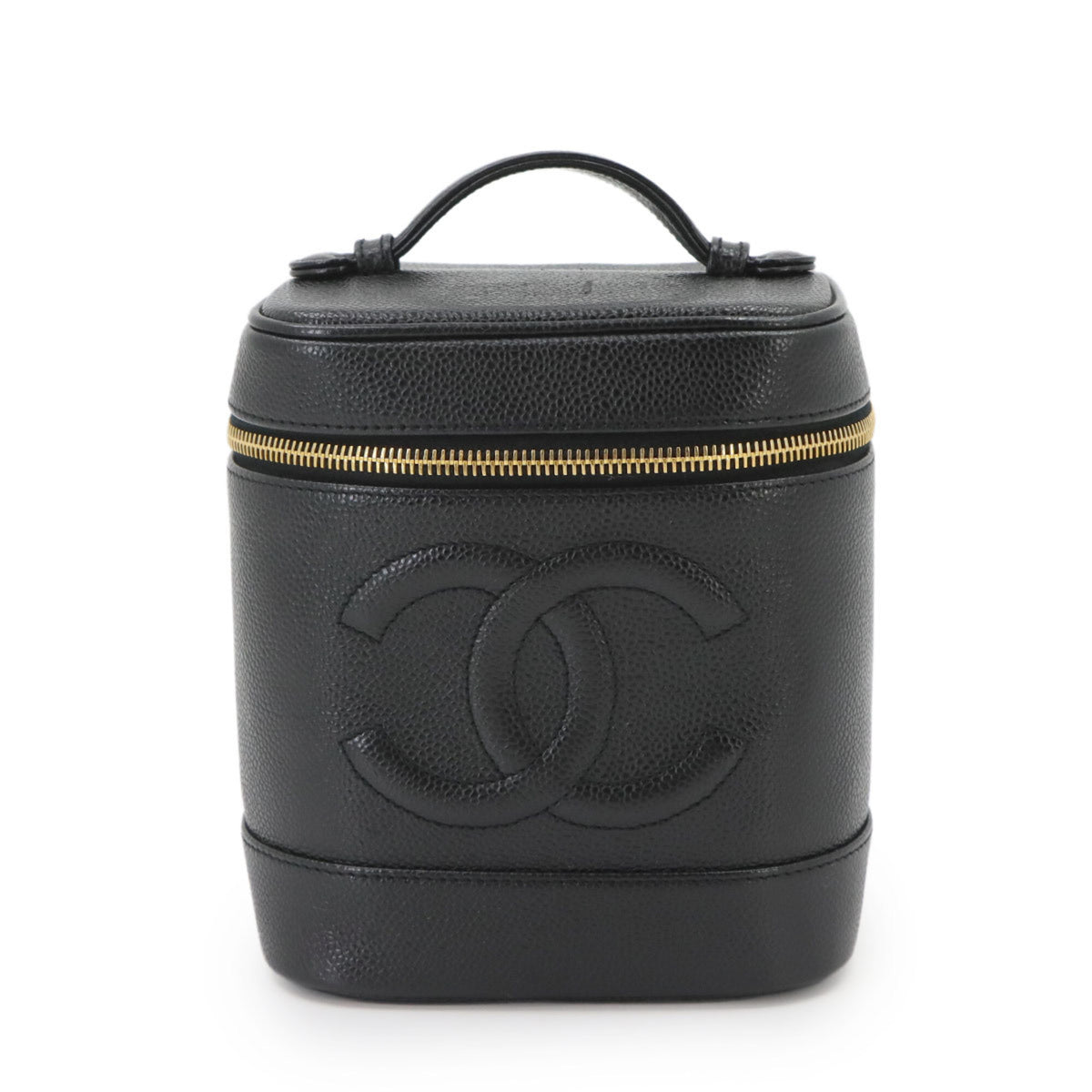 Chanel Black Grained Calfskin Handbag Vanity Bag (Pre-Owned)