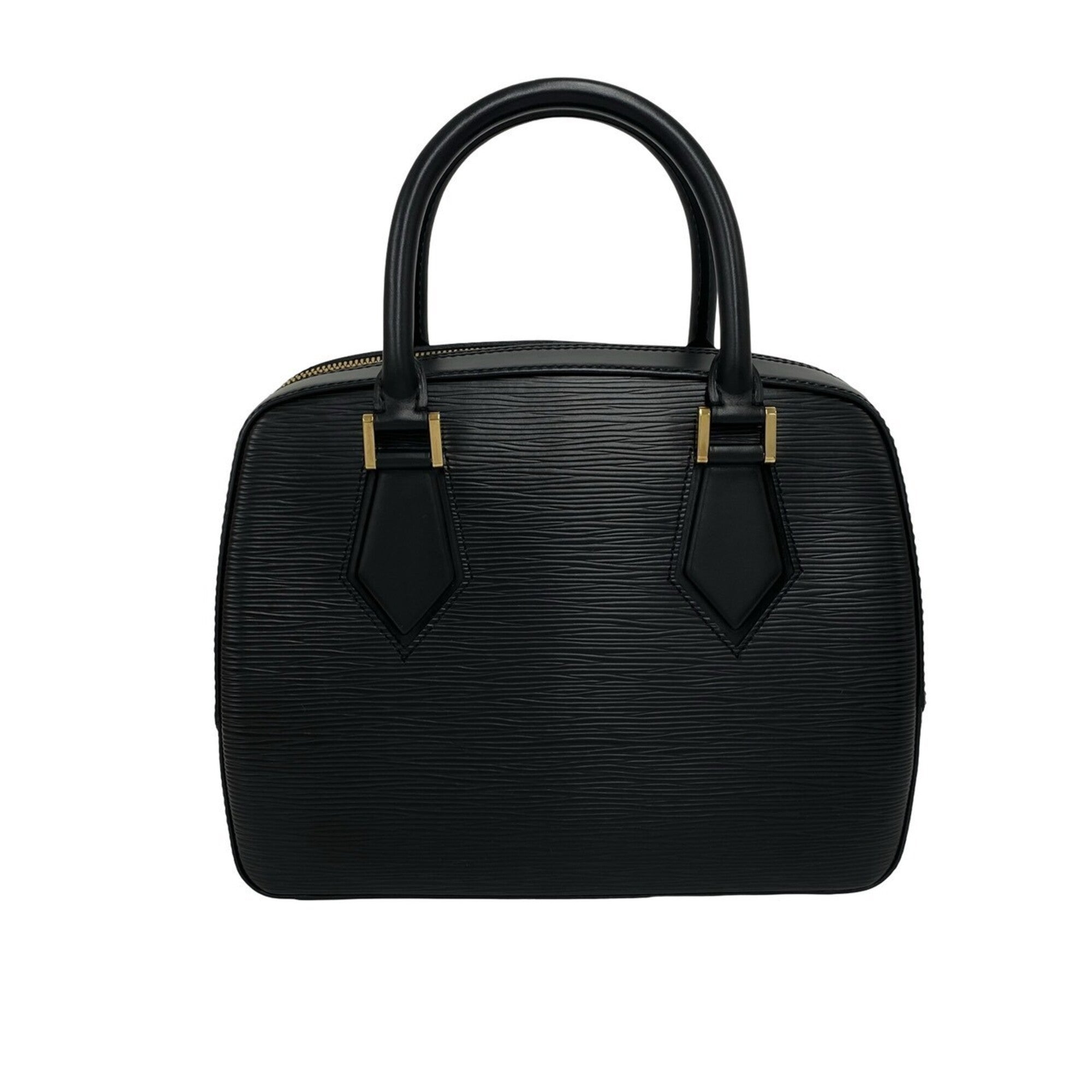 Louis Vuitton Black Leather Boston Bag Handbag (Pre-Owned)