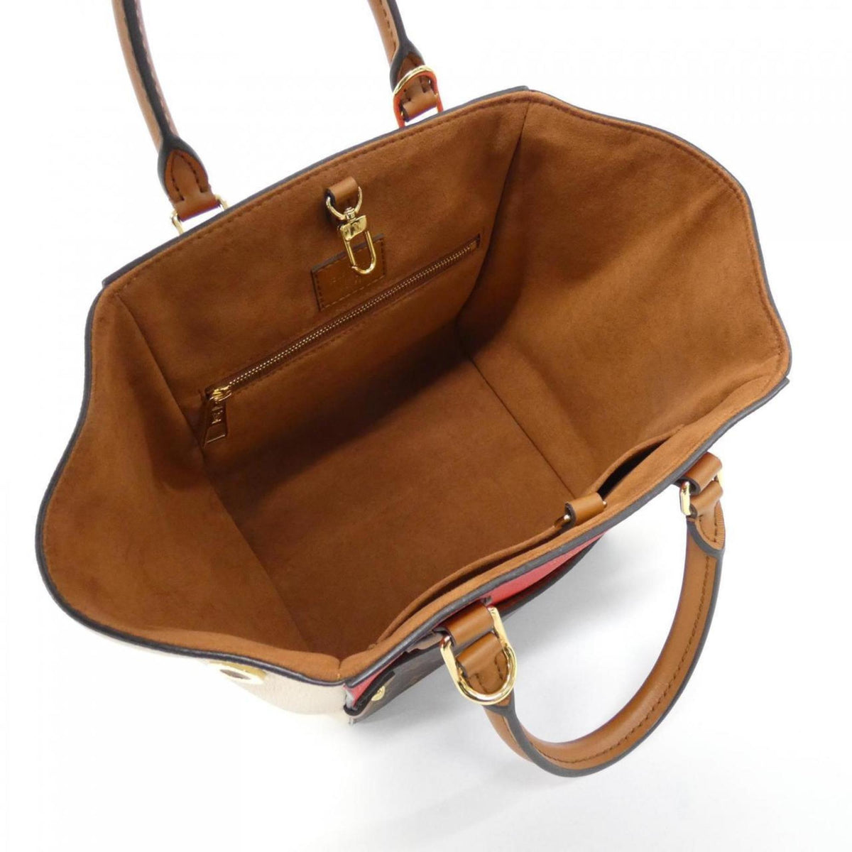 Louis Vuitton Black Cerise Cream Leather Coated Canvas Handbag (Pre-Owned)