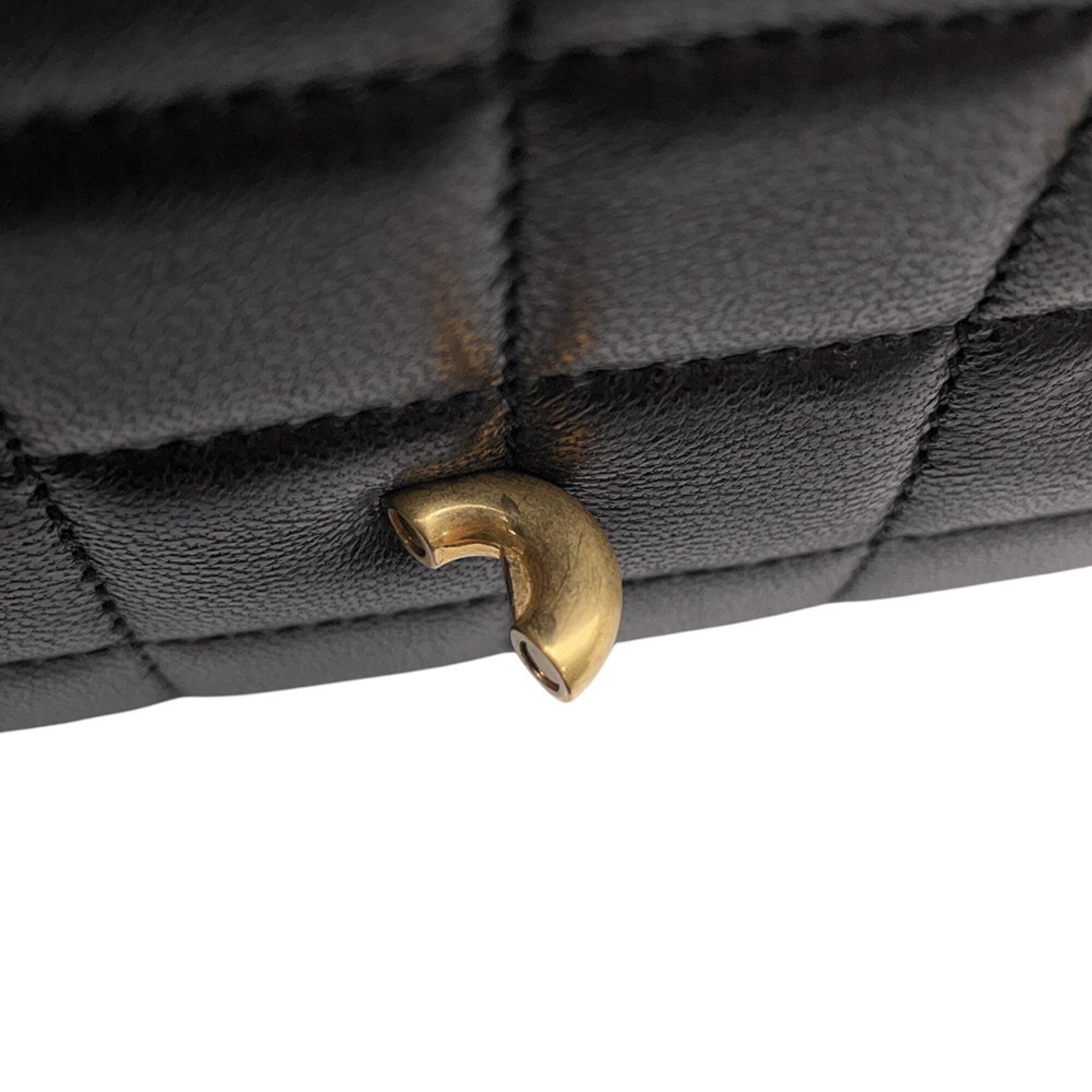 Yves Saint Laurent Black Leather Chain/Shoulder Wallet (Pre-Owned)