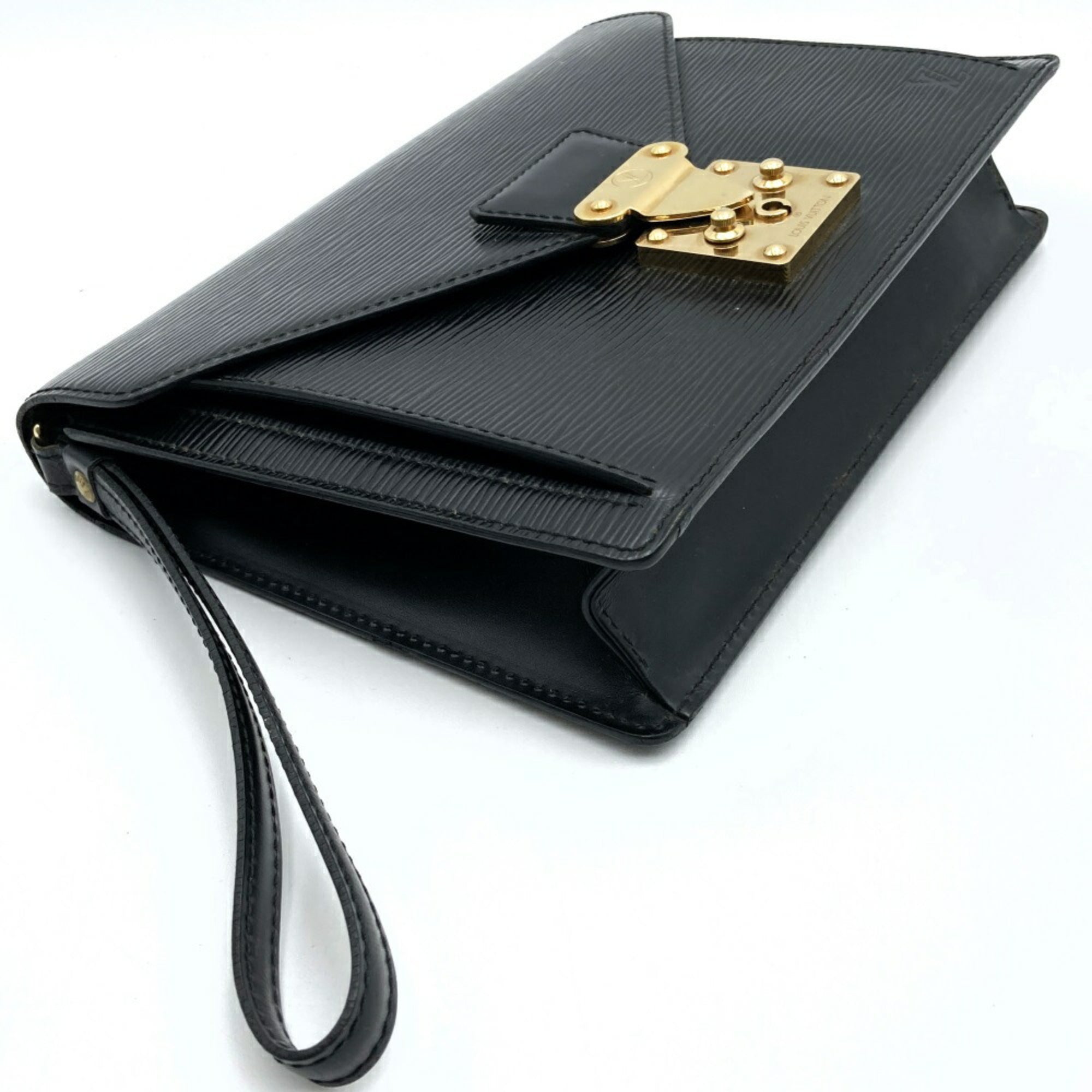 Louis Vuitton Black Noir Epi Leather Clutch Bag (Pre-Owned)