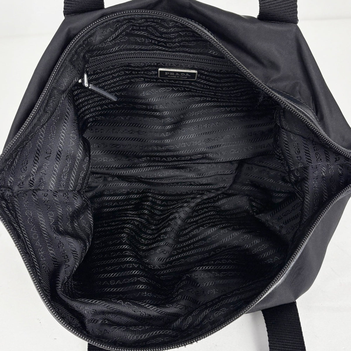 Prada Black Nylon Leather Handbag (Pre-Owned)