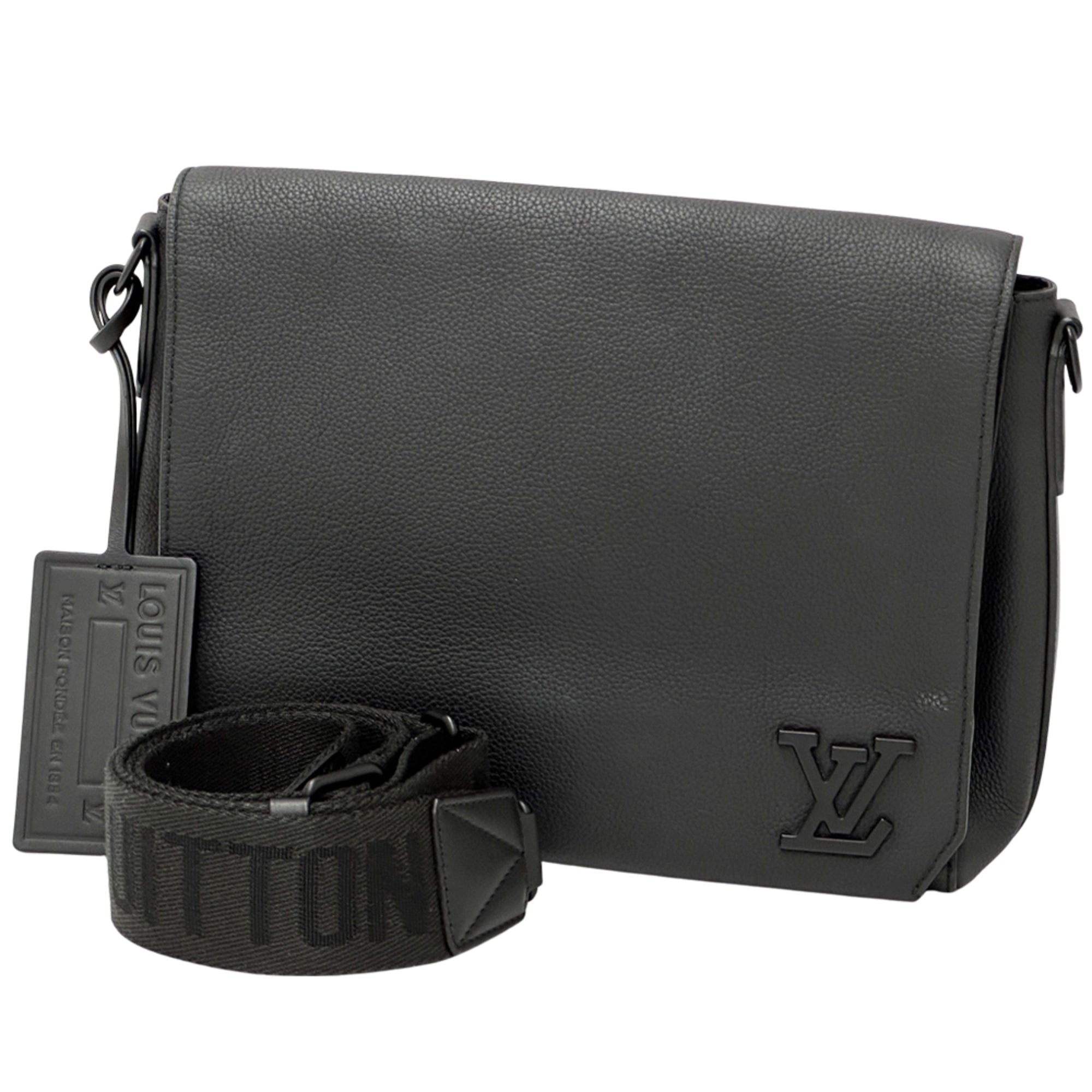 Louis Vuitton Black Noir Leather Handbag Shoulder Bag (Pre-Owned)