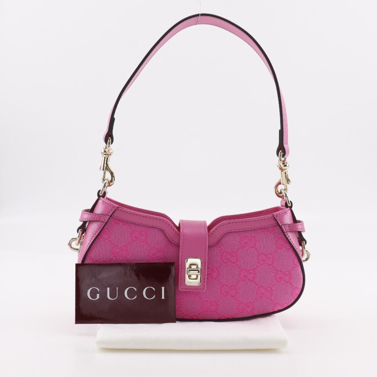 Gucci Pink Gg Canvas Shoulder Bag (Pre-Owned)