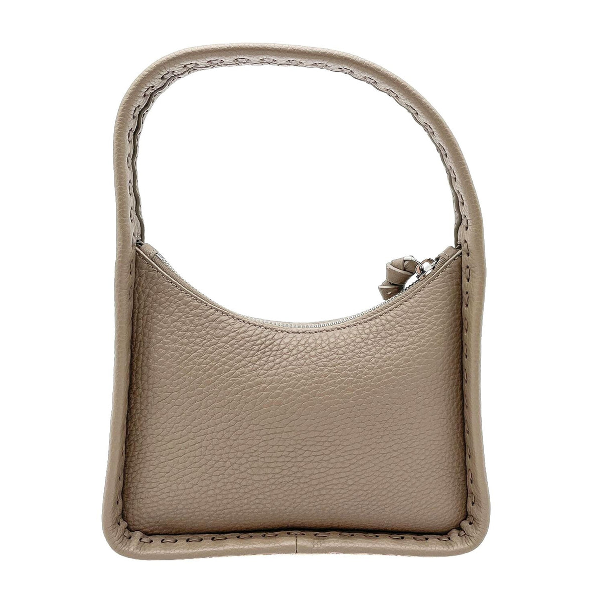 Fendi Beige Gray Leather Handbag (Pre-Owned)