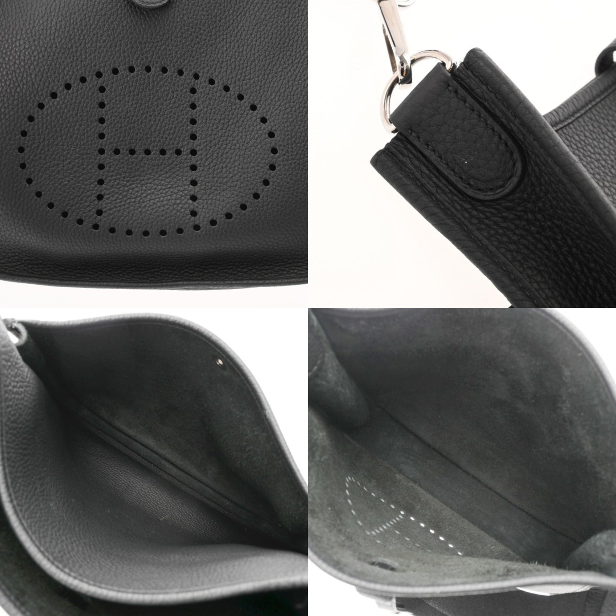 Hermes Black Taurillon Clemence Leather Shoulder Bag (Pre-Owned)