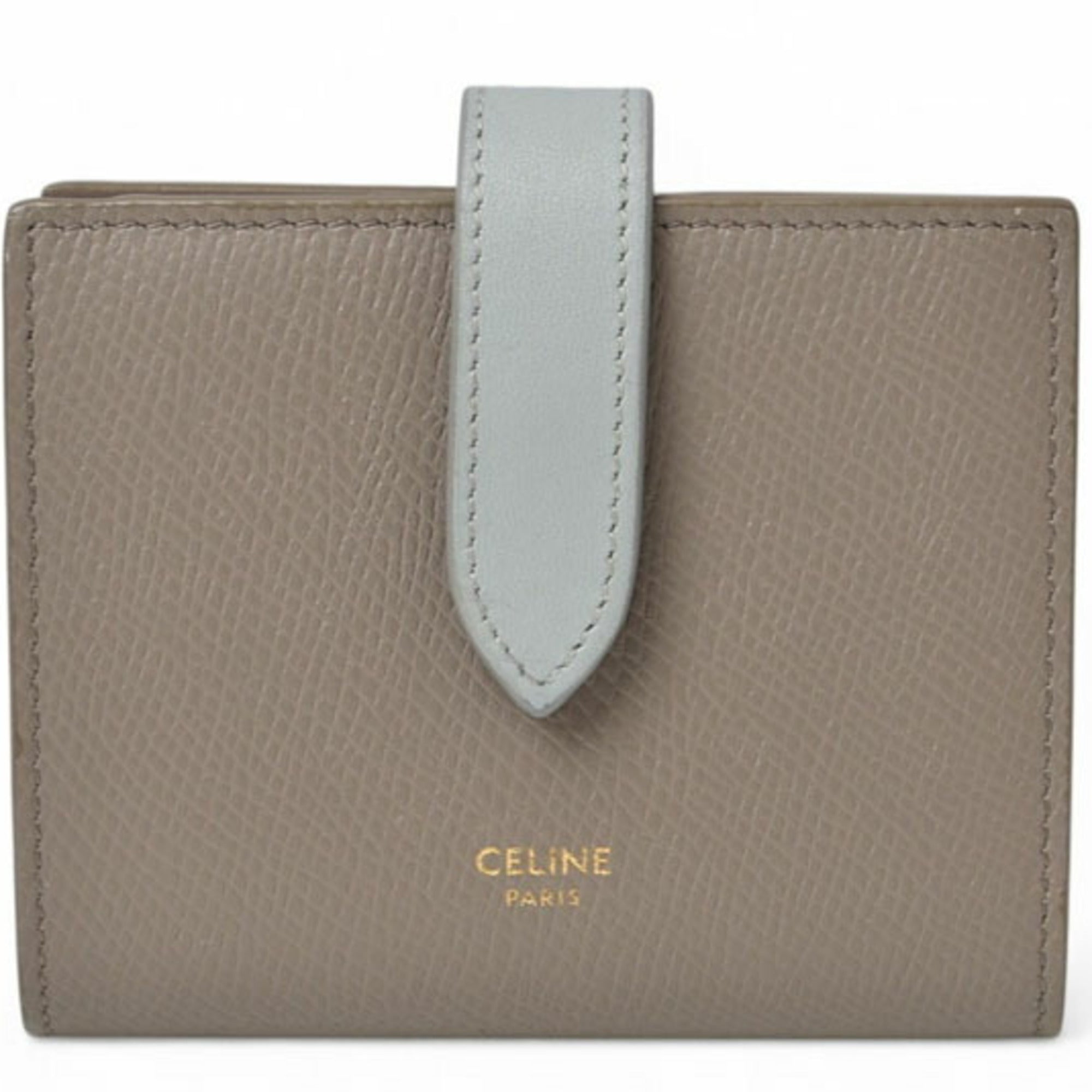 Celine Blue Gray Leather Wallet (Bi-Fold) (Pre-Owned)