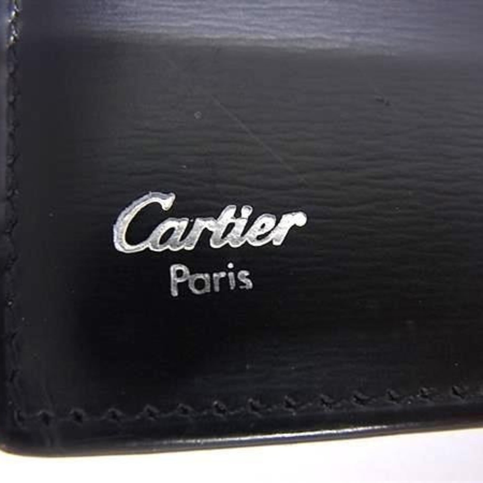 Cartier Pasha Black Leather Wallet (Bi-Fold) (Pre-Owned)