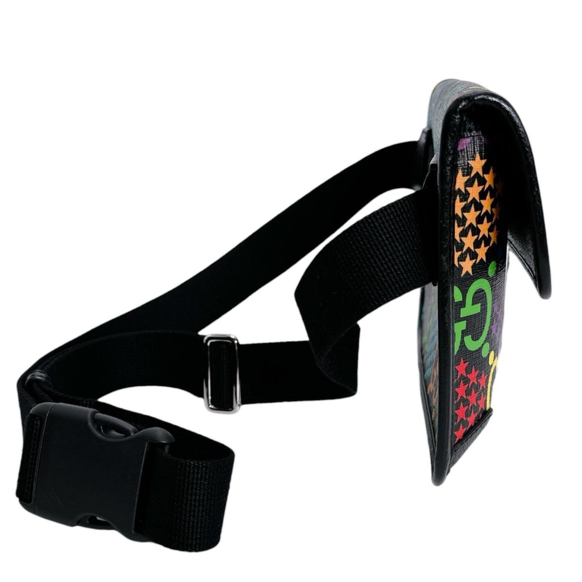 Gucci Black Multi-Color Leather Fanny Pack (Pre-Owned)
