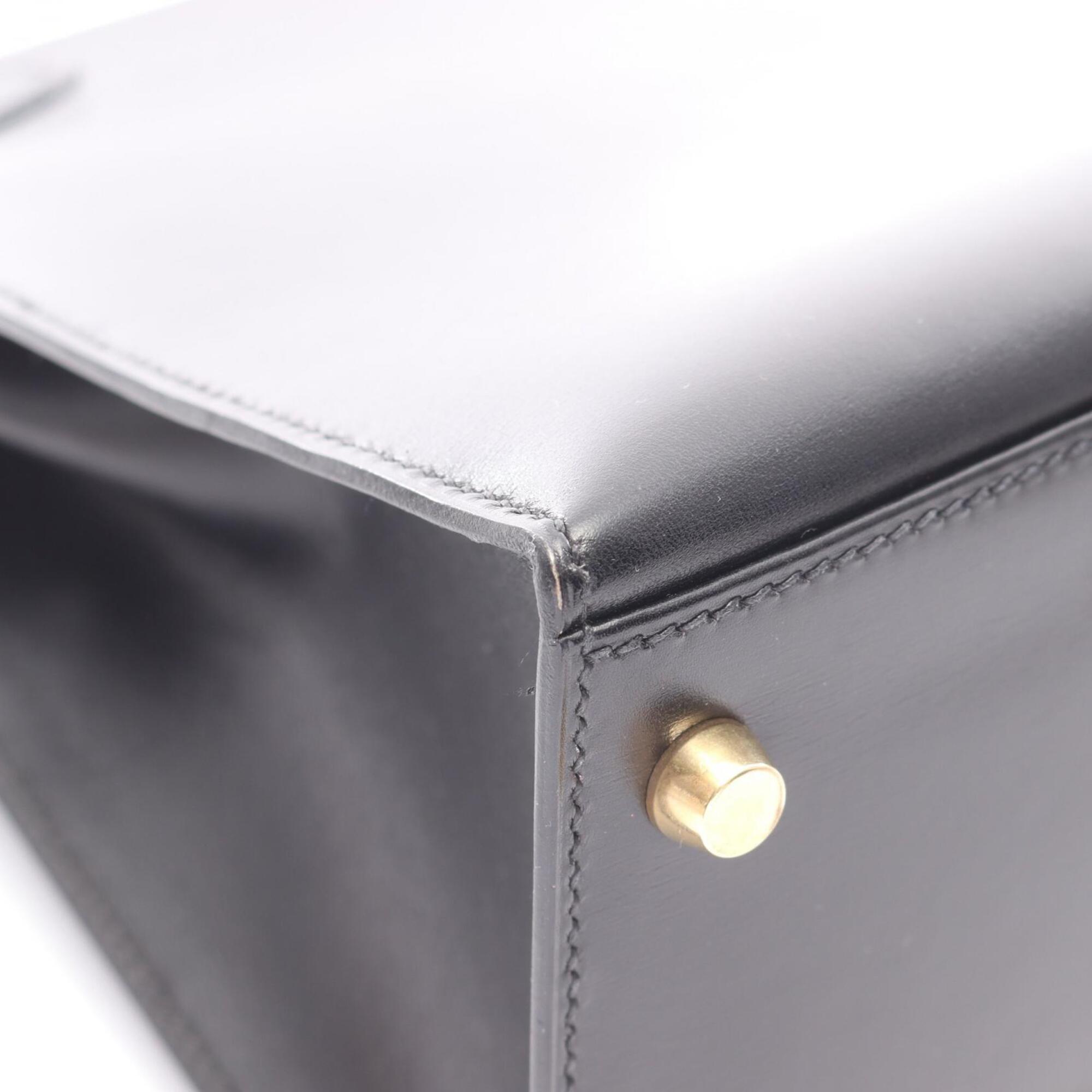 Hermes Black Box Calf Leather Handbag (Pre-Owned)