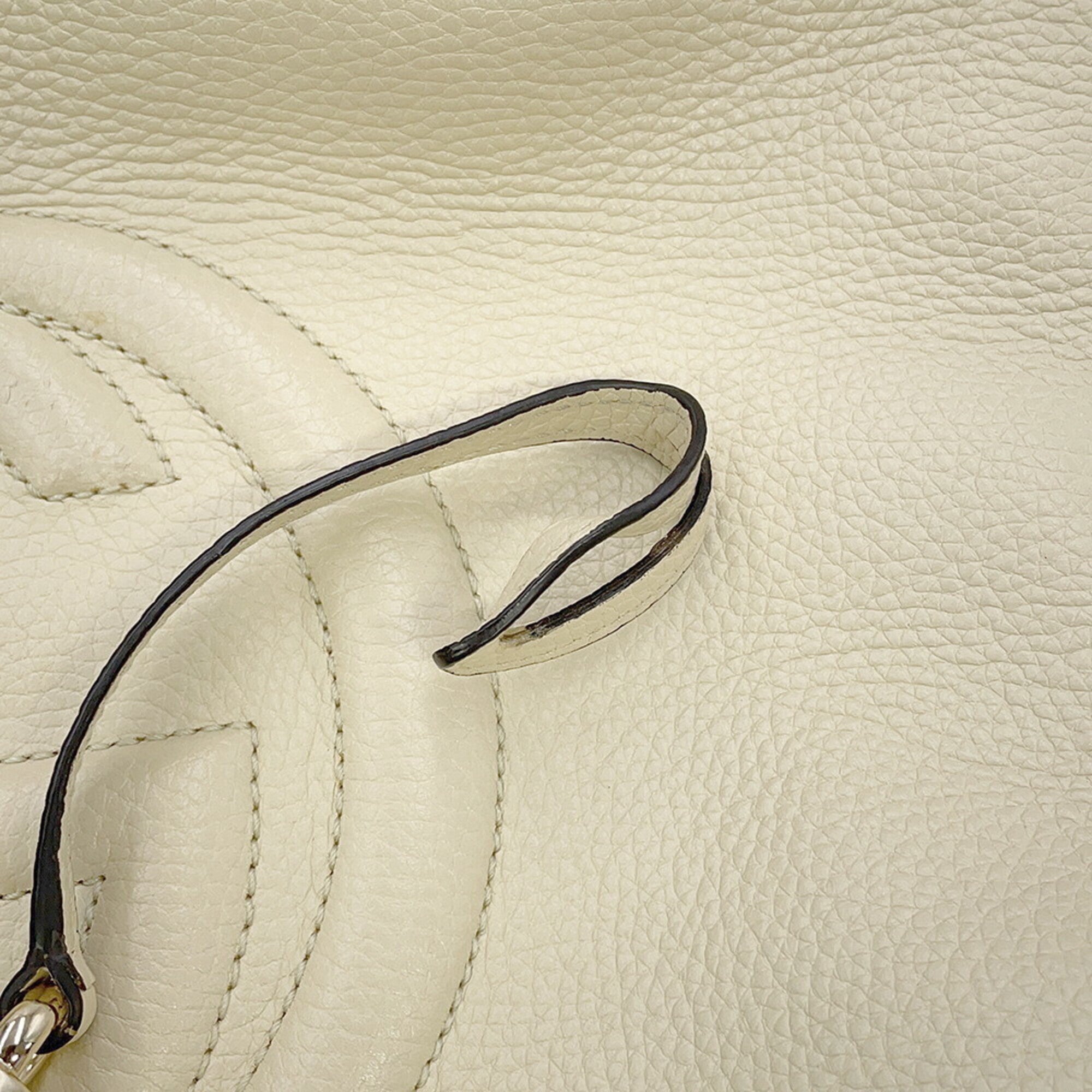 Gucci Ivory Leather Handbag Tote Bag (Pre-Owned)