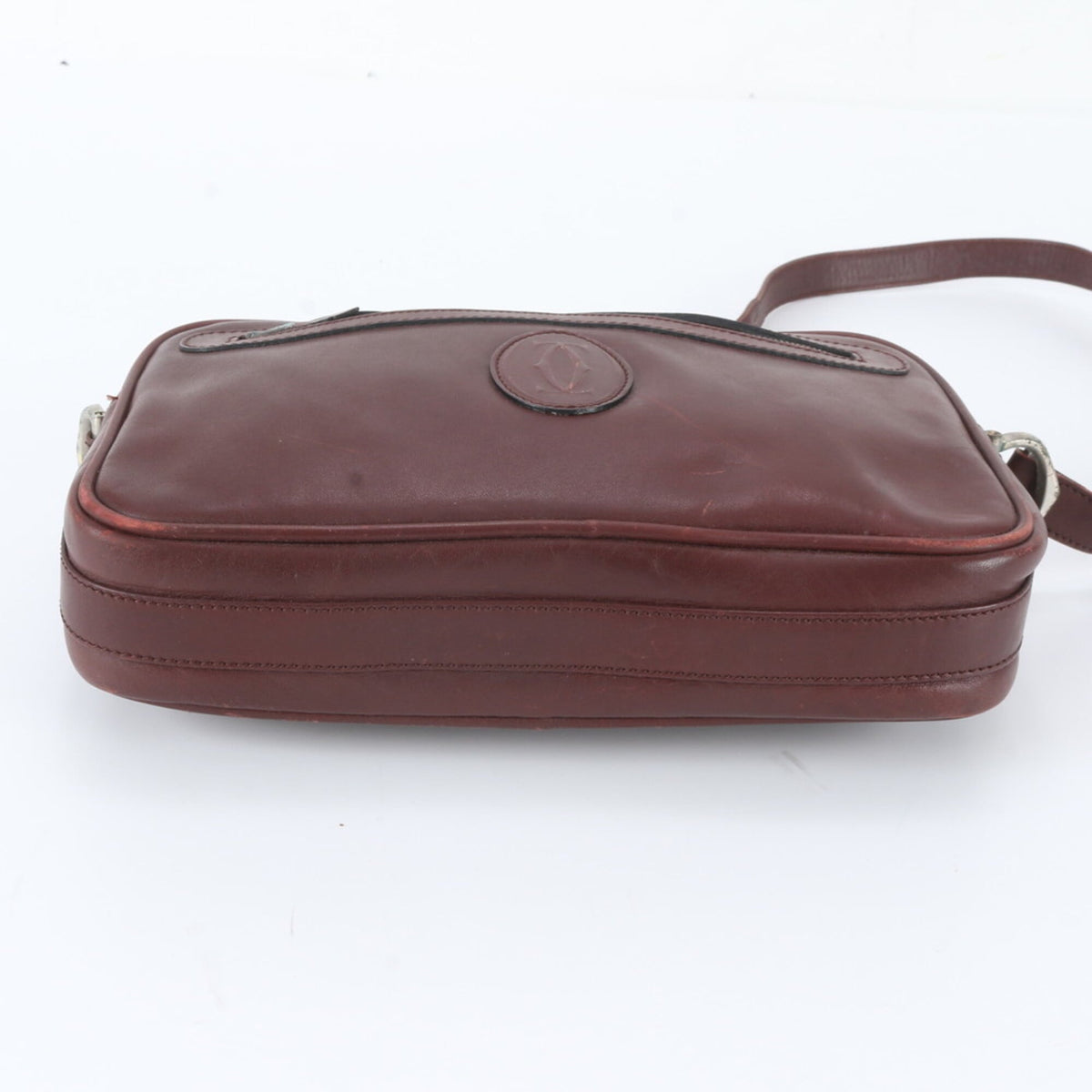 Cartier Bordeaux Leather Crossbody Bag Shoulder Bag (Pre-Owned)