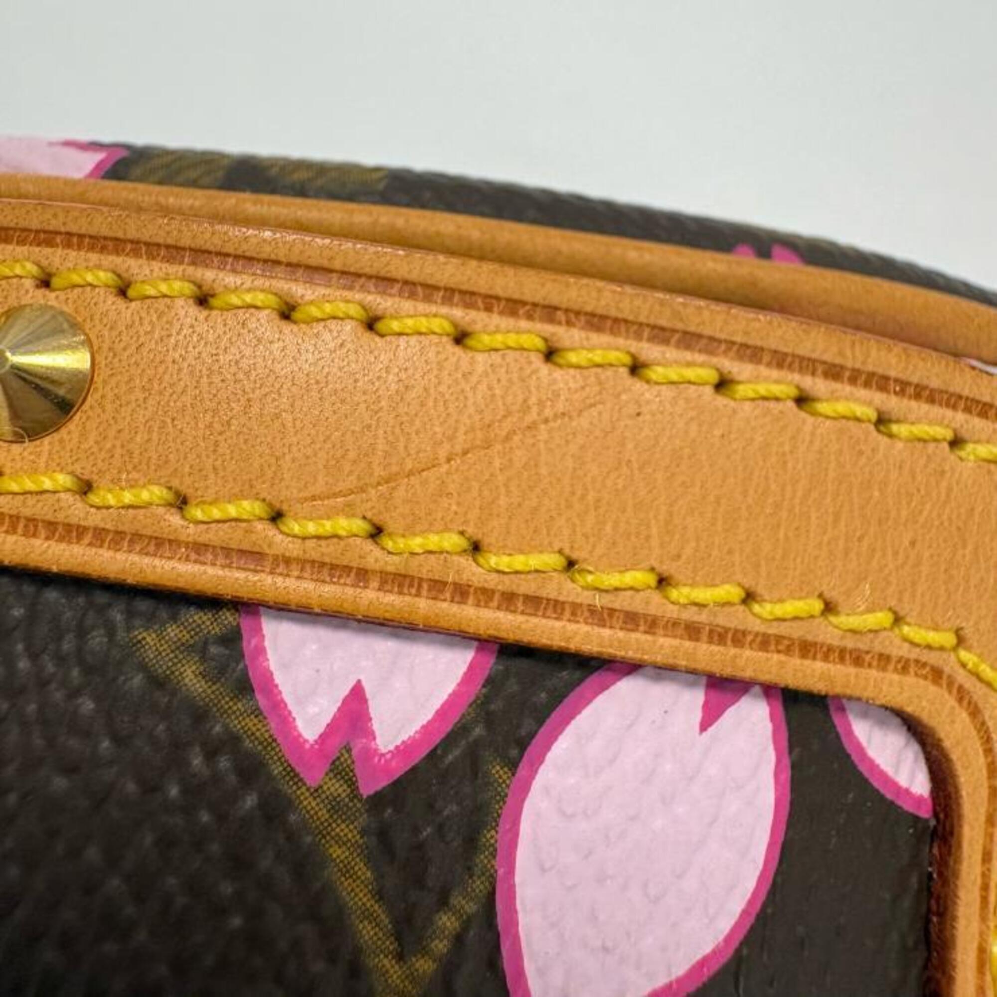Louis Vuitton Beige Brown Monogram Pink Monogram Handbag (Pre-Owned)