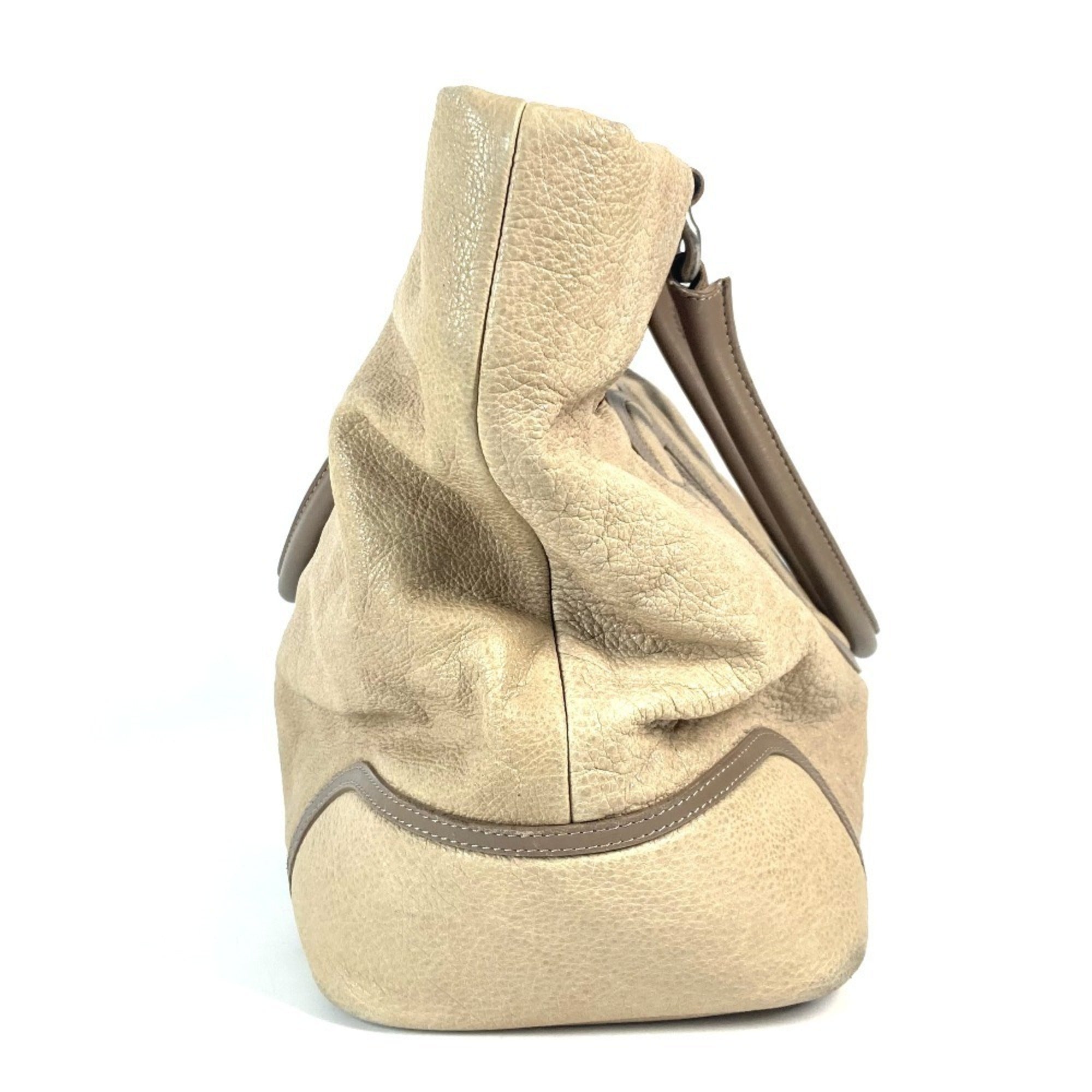 Chanel Beige Leather Shoulder Bag Tote Bag (Pre-Owned)