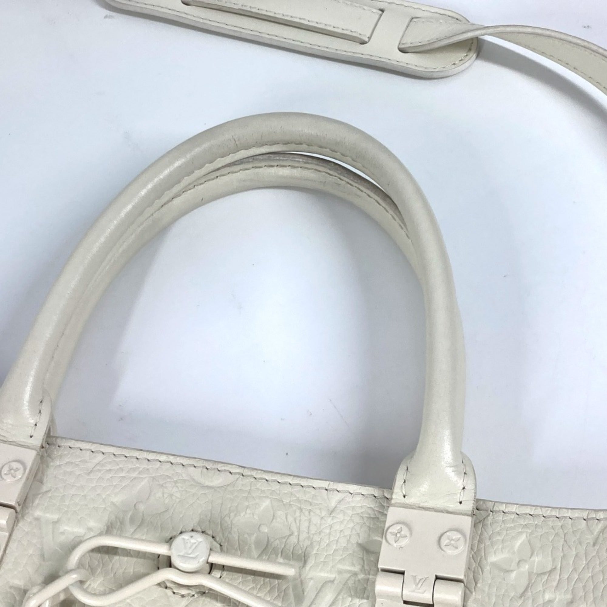 Louis Vuitton White Handbag Shoulder Bag Tote Bag (Pre-Owned)