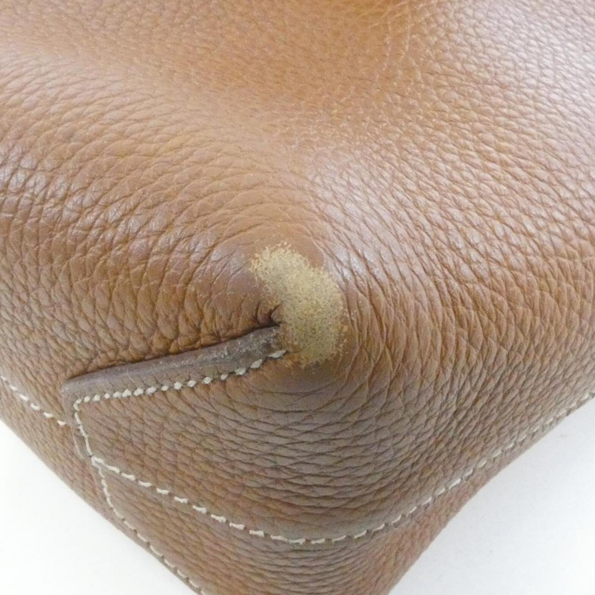 Hermes Gold Taurillon Clemence Leather Handbag (Pre-Owned)