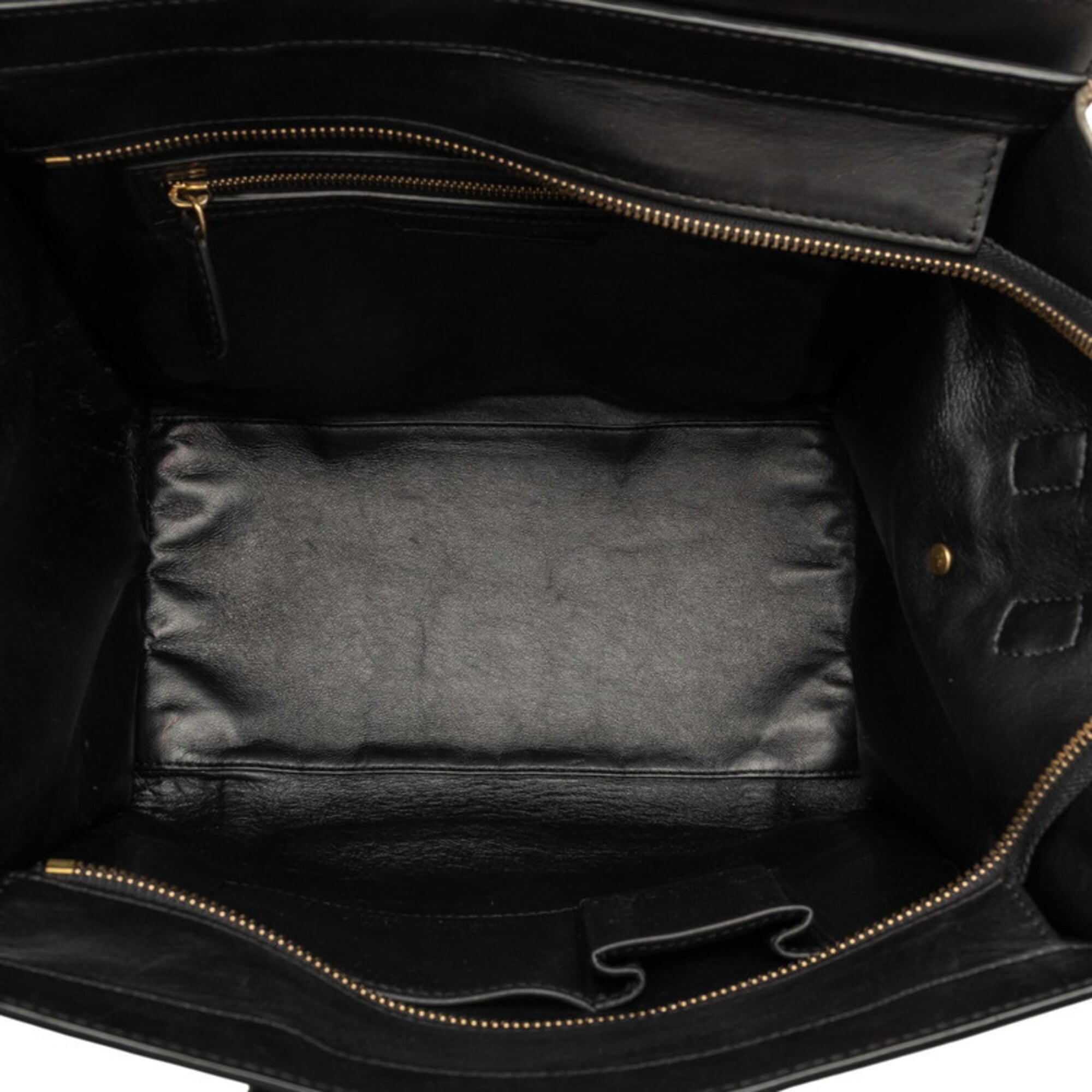 Celine Luggage Beige Black Green Khaki Leather Handbag Tote Bag (Pre-Owned)