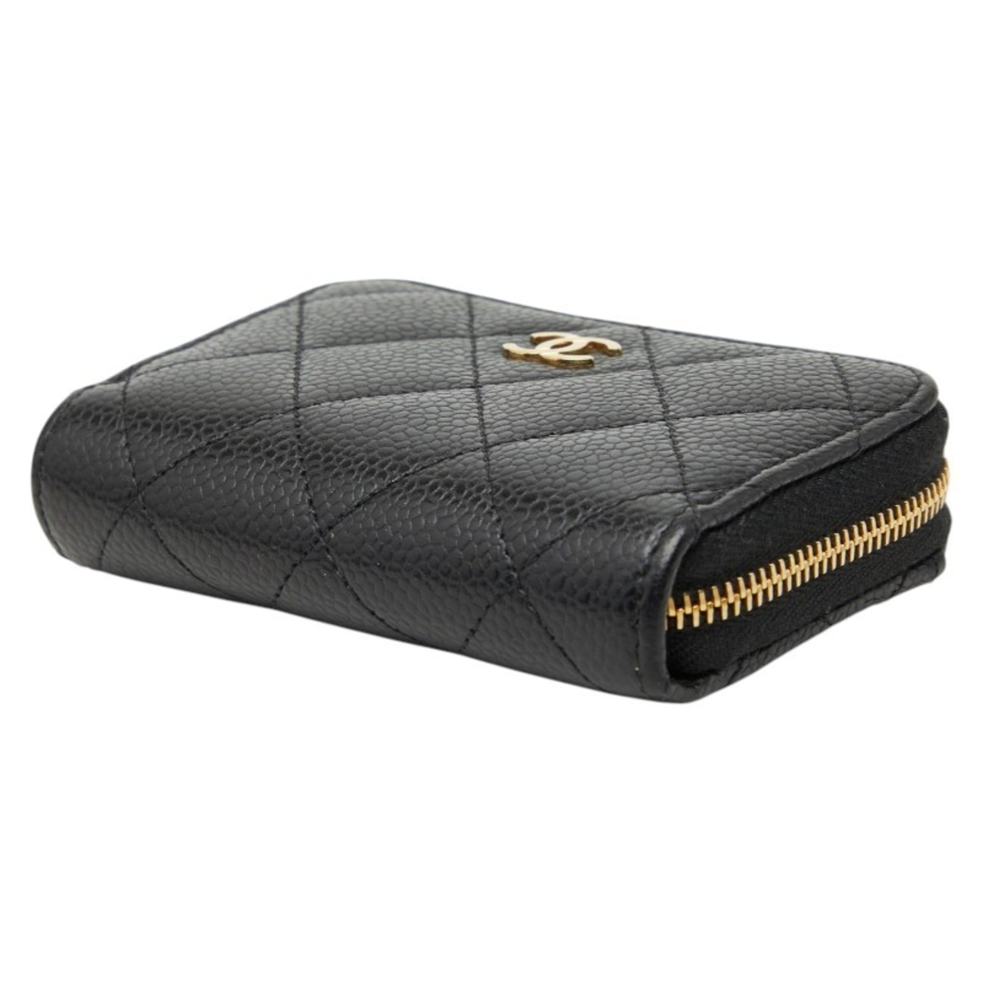 Chanel Black Grained Calfskin Coin Purse/Coin Case (Pre-Owned)