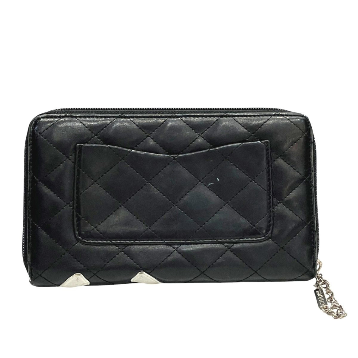 Chanel Black Leather Long Wallet (Bi-Fold) (Pre-Owned)